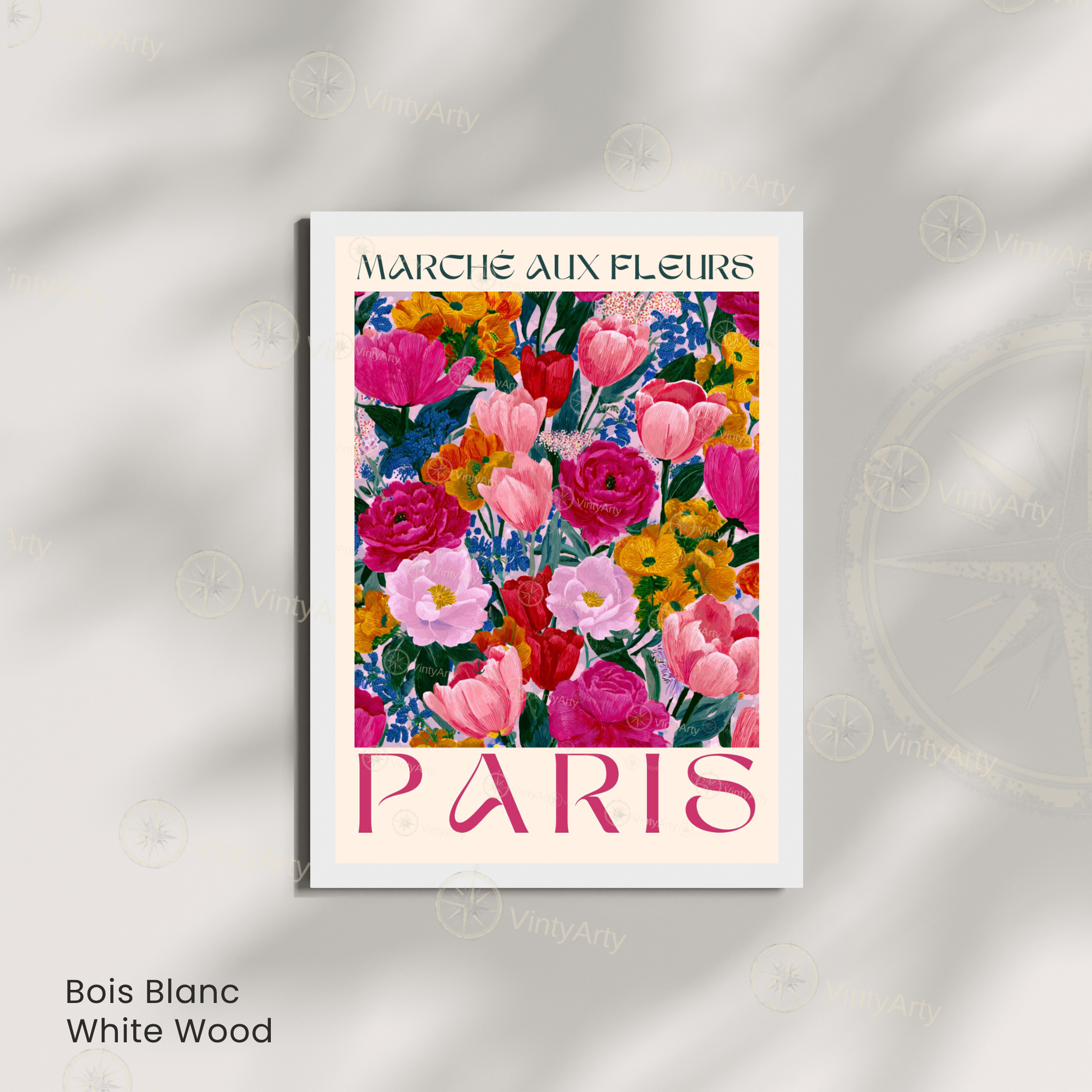 Affiche Paris | Décoration murale France | Affiche Marché aux fleurs