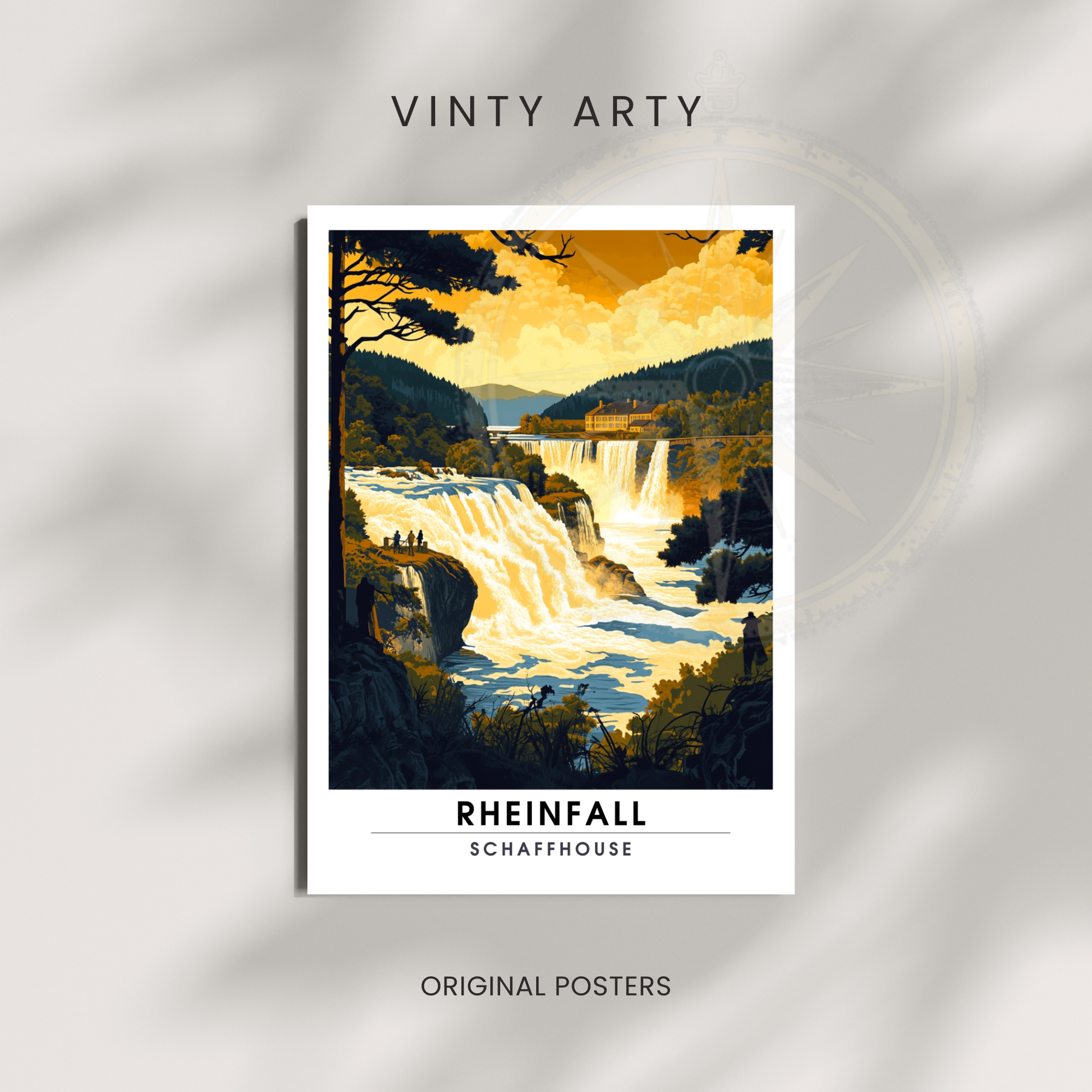 Affiche Chutes du Rhin | Poster Murale Suisse | Affiche Suisse