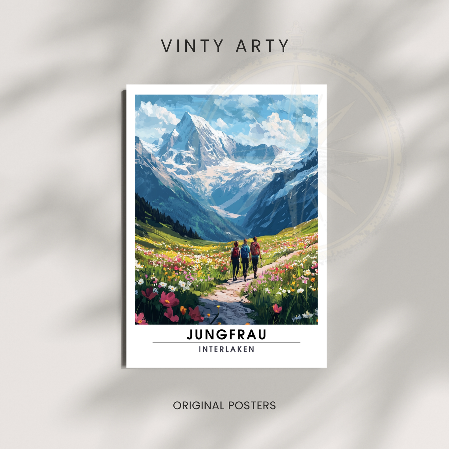 Affiche Jungfrau Interlaken | Poster décoratif Suisse | Affiche Suisse