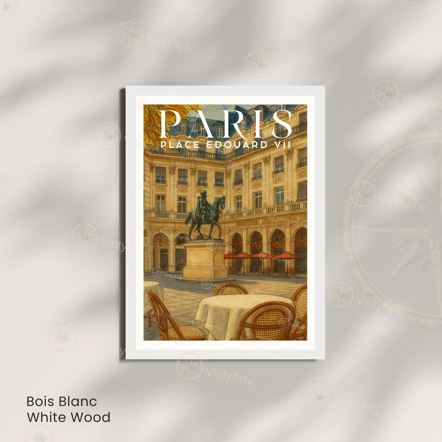 Affiche Paris | Poster Déco Place Édouard-VII | Affiche France