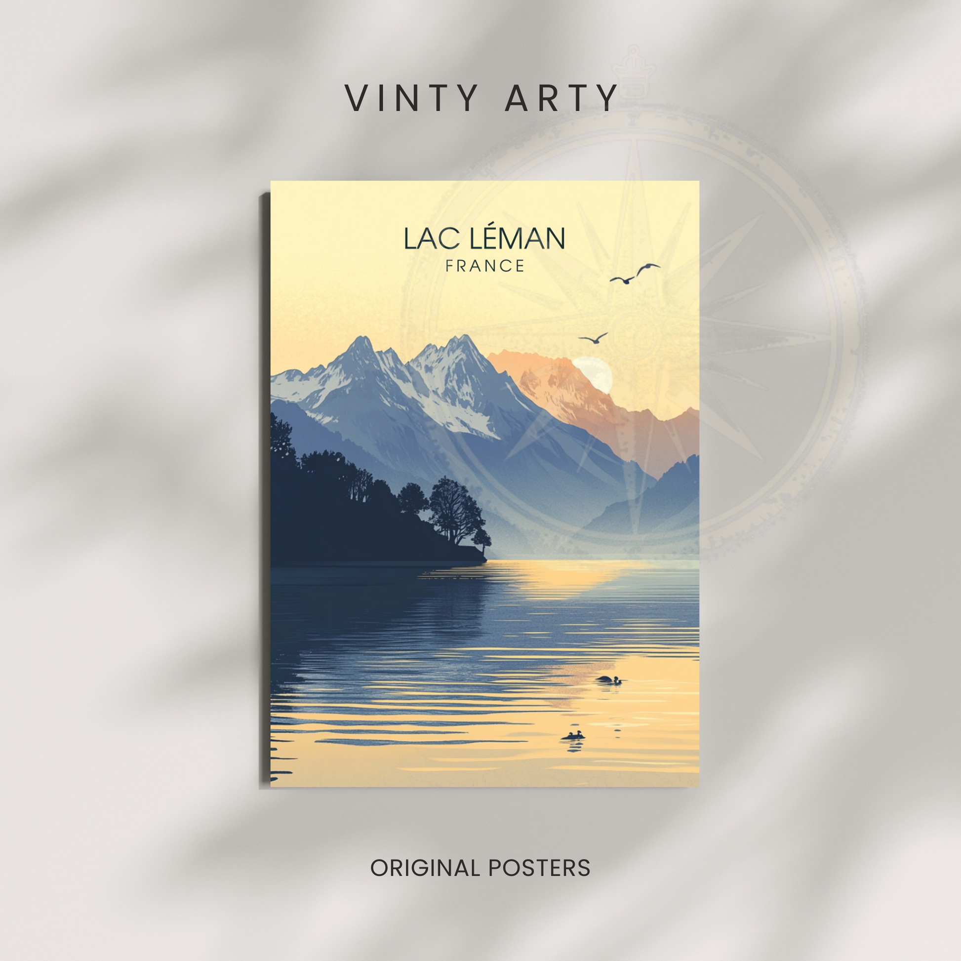 Affiche Lac Léman | Poster France | Affiche Lac