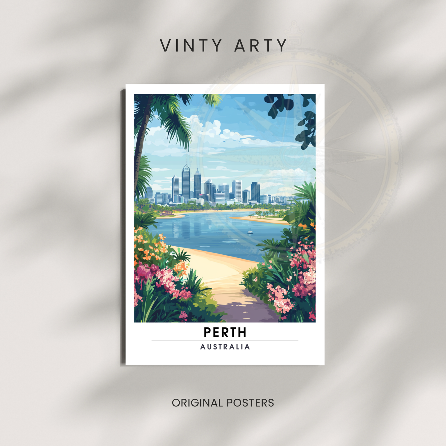 Affiche Perth | Poster décoratif Australie | Affiche Australie