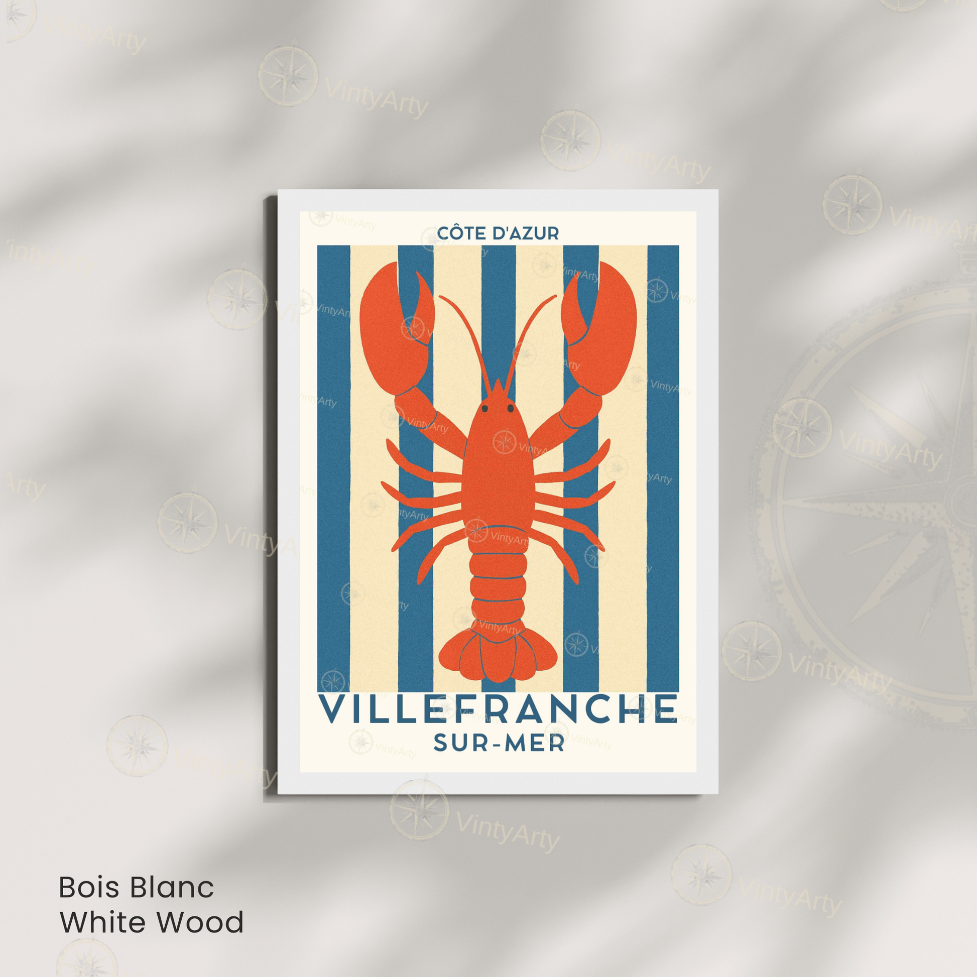 Affiche Villefranche-sur-Mer | Art mural France | Affiche Côte d'Azur