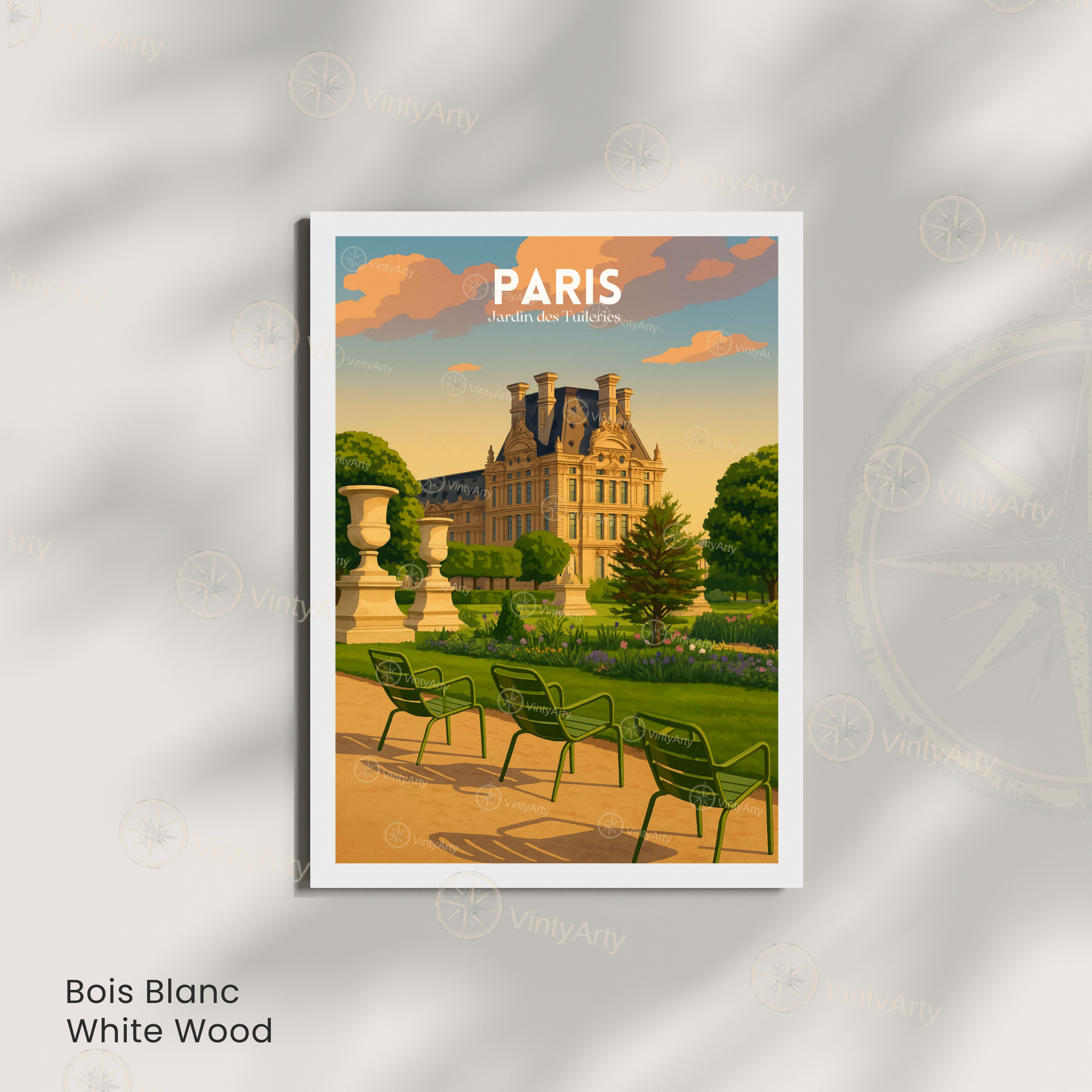 Affiche Paris | Poster Jardin des Tuileries  | Affiche France