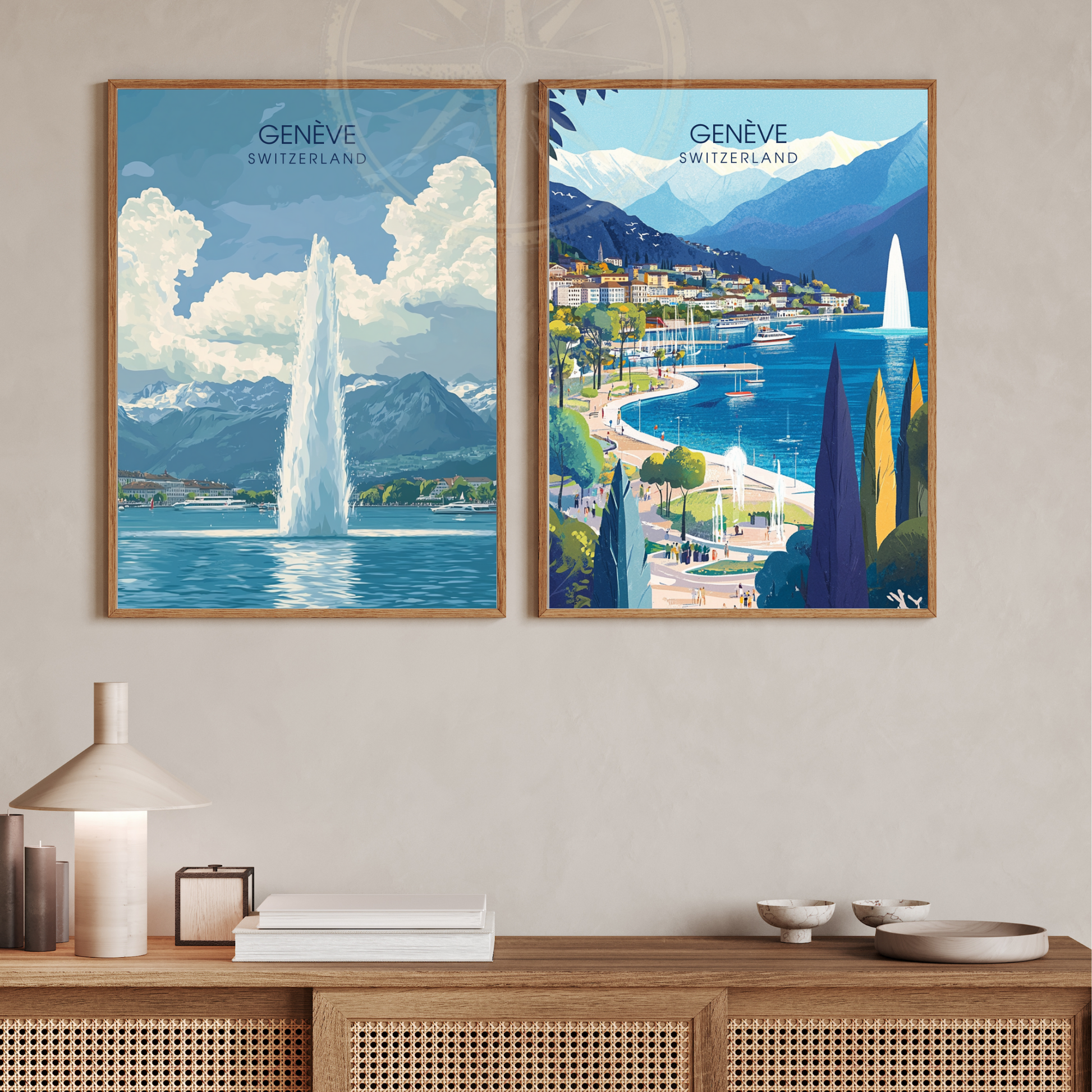 Affiche Genève | Poster illustré Suisse | Affiche Suisse