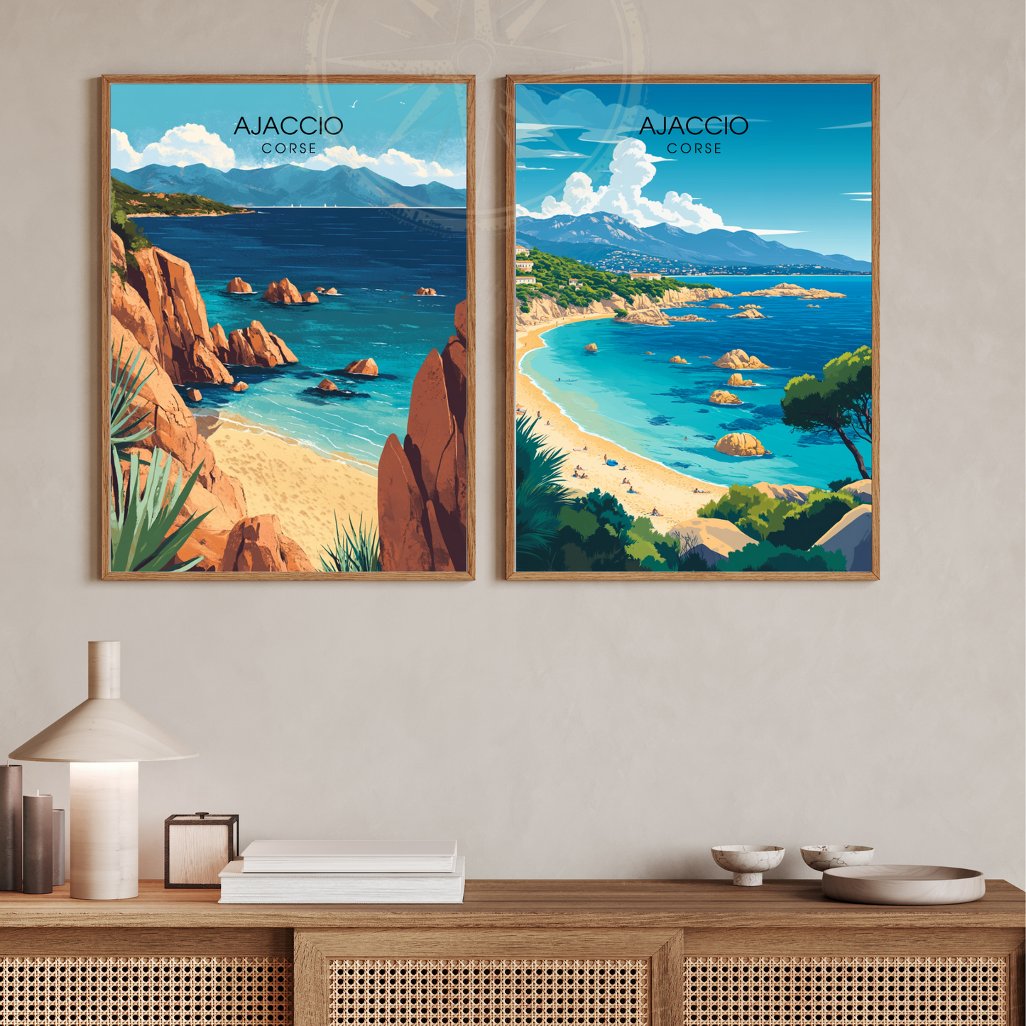 Affiche Ajaccio | Impression de voyage Corse | Affiche Corse