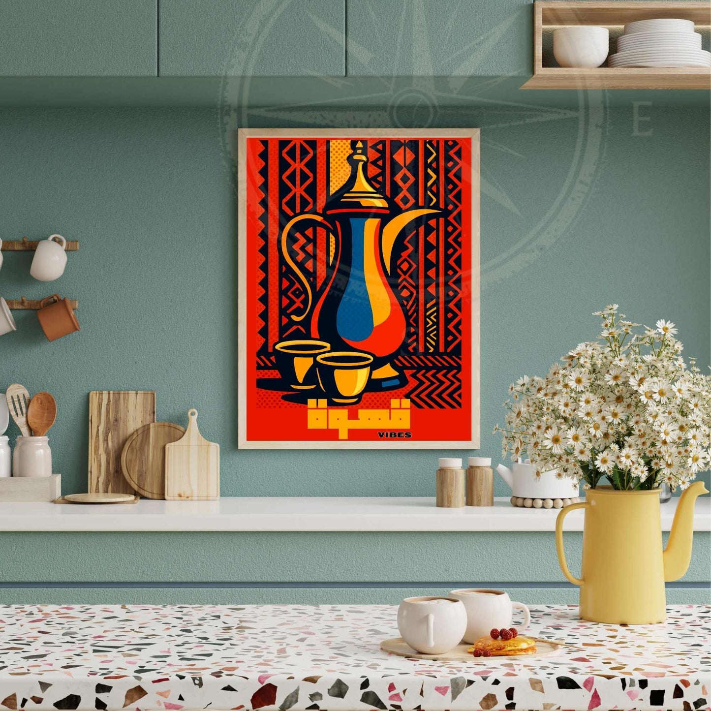 Affiche café arabe traditionnel – L’arôme visuel du Moyen-Orient