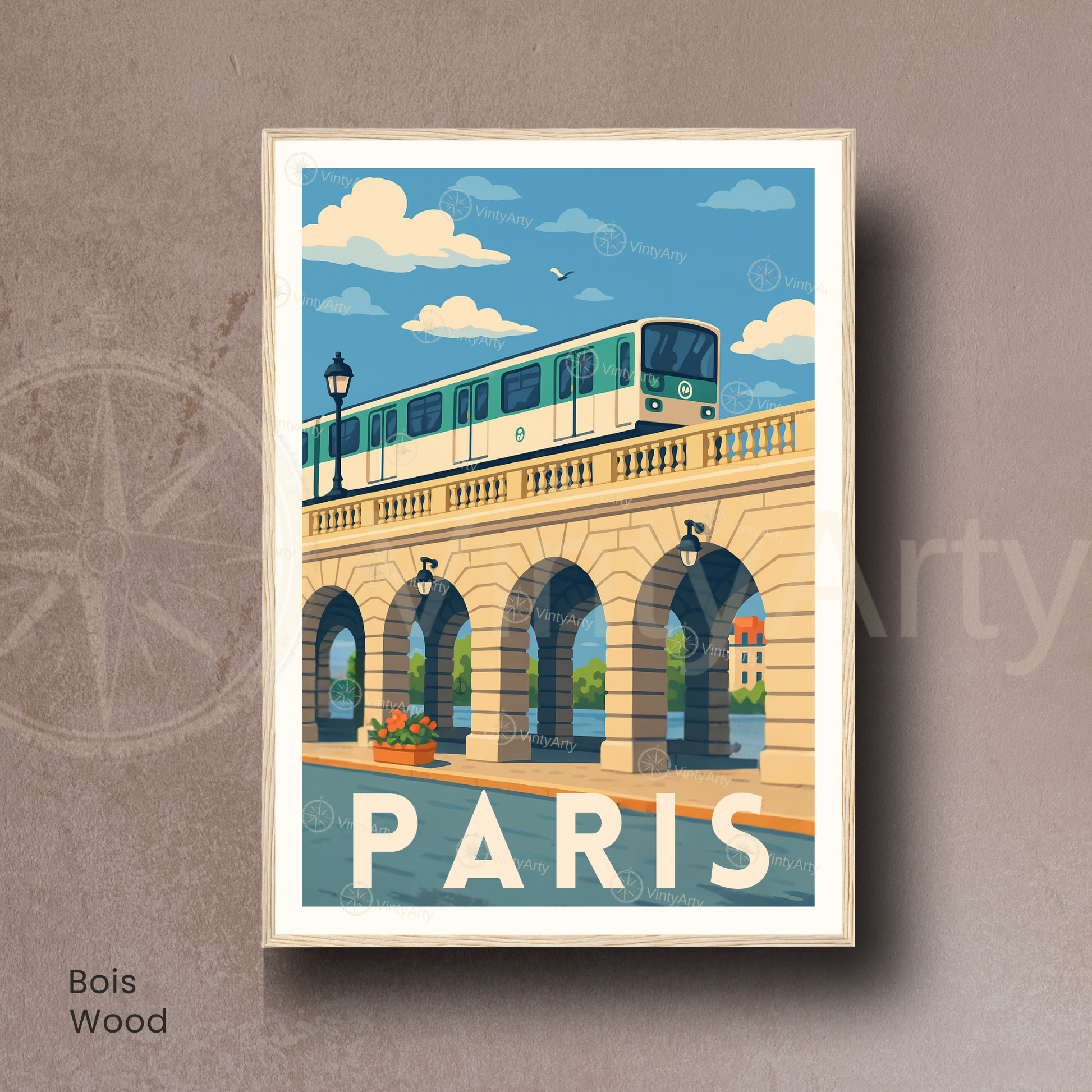Affiche Paris | Poster de voyage Métro | Affiche France
