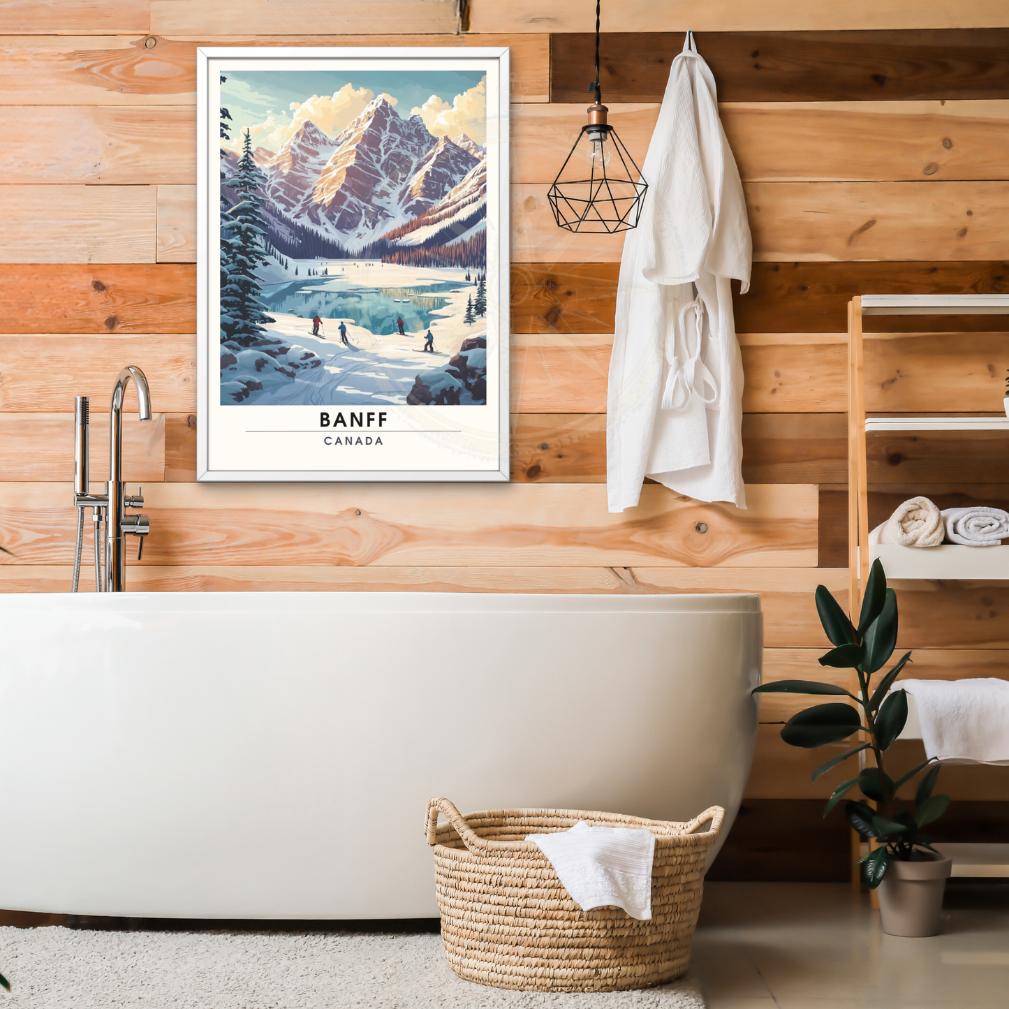 Affiche Banff, Canada| impression de voyage Banff | Affiche Ski