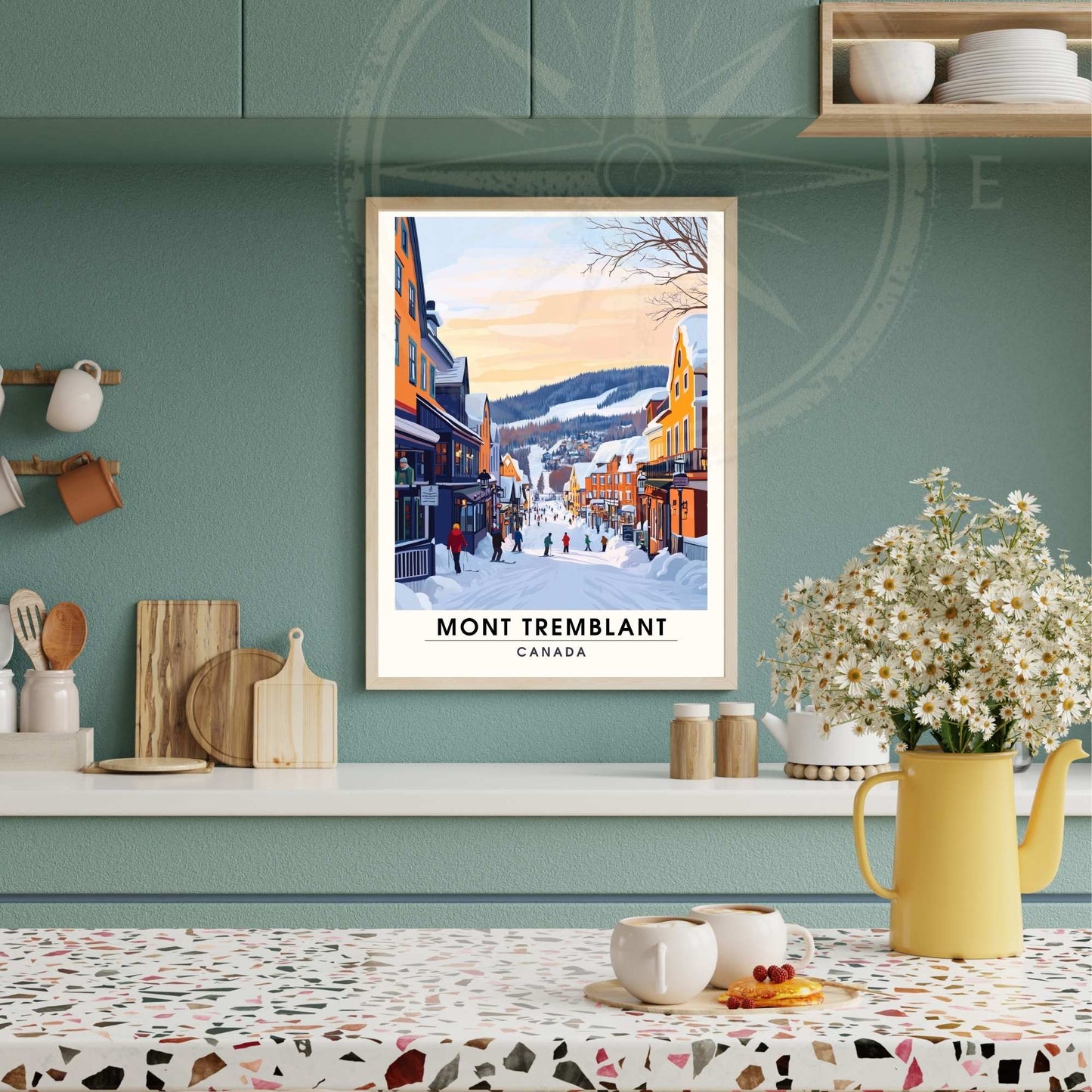 Affiche Mont-Tremblant, Canada | Impression Mont-Tremblant | Affiche Ski | Québec