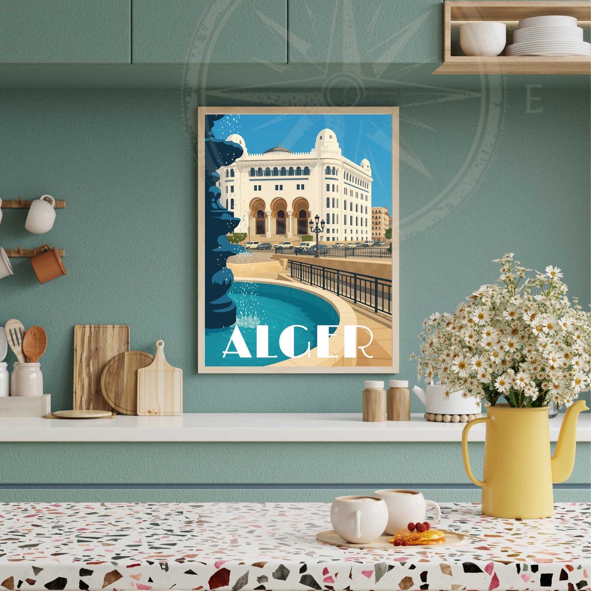 Affiche Alger | impression Alger | Grande poste d'Alger | Affiche Algérie