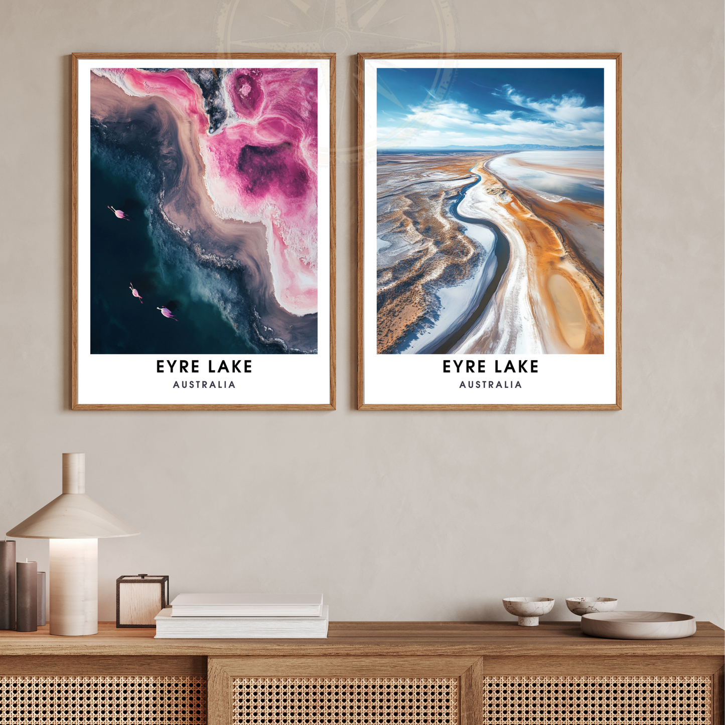 Affiche lac Eyre | Impression de voyage Australie | Affiche Lac