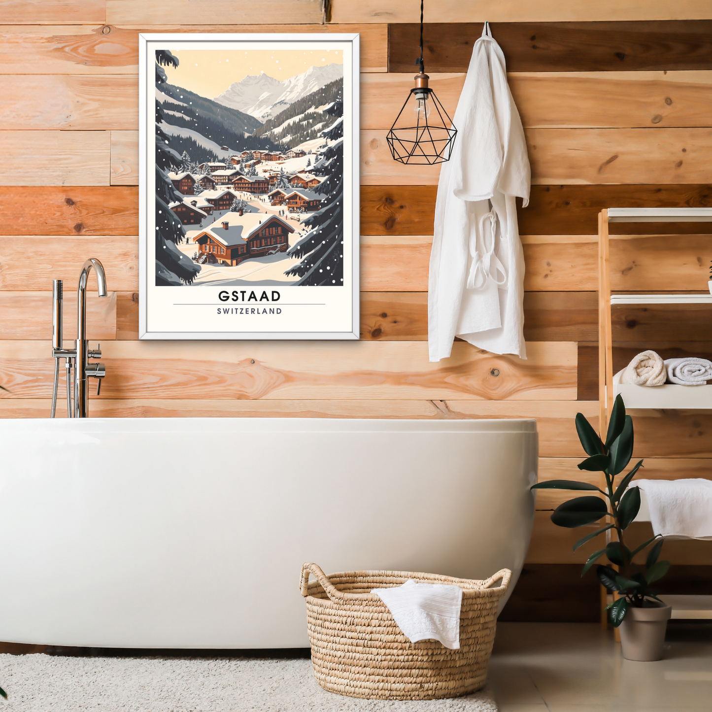 Gstaad, Schweiz Poster | Gstaad Reisedruck, Skiposter