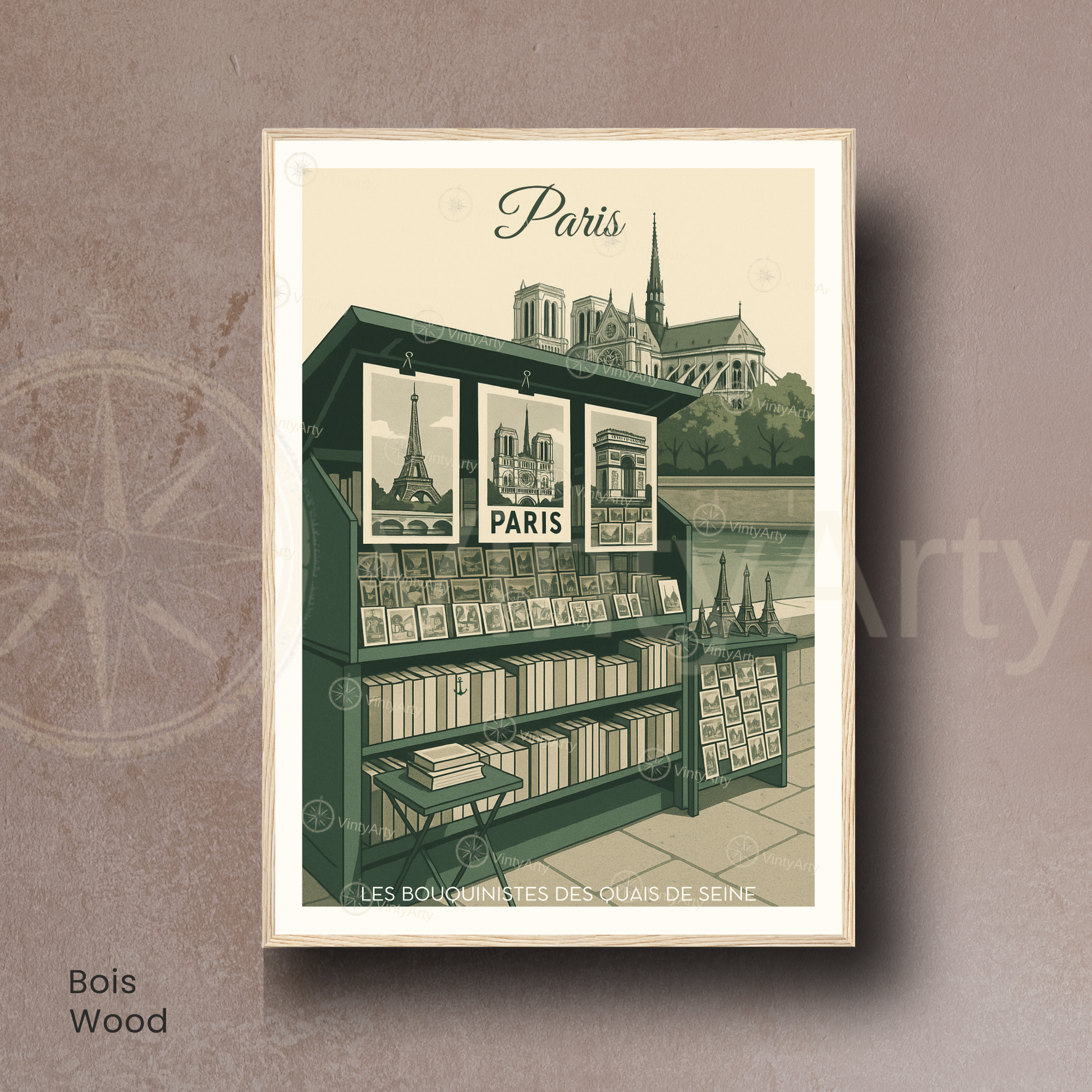 Affiche Paris | Poster les bouquinistes des quais de Paris | Affiche France