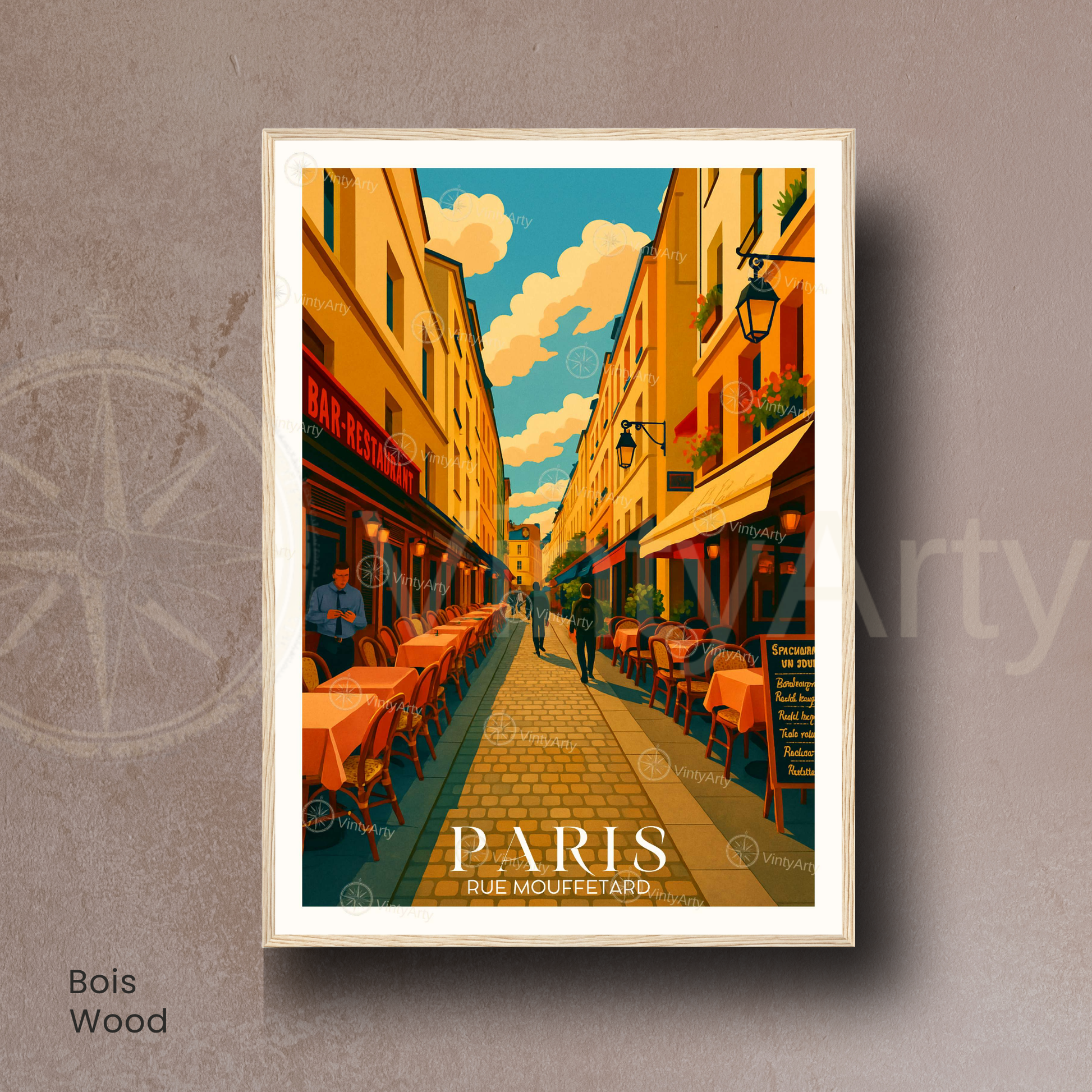 Affiche Paris | Impression Rue Mouffetard | Affiche France