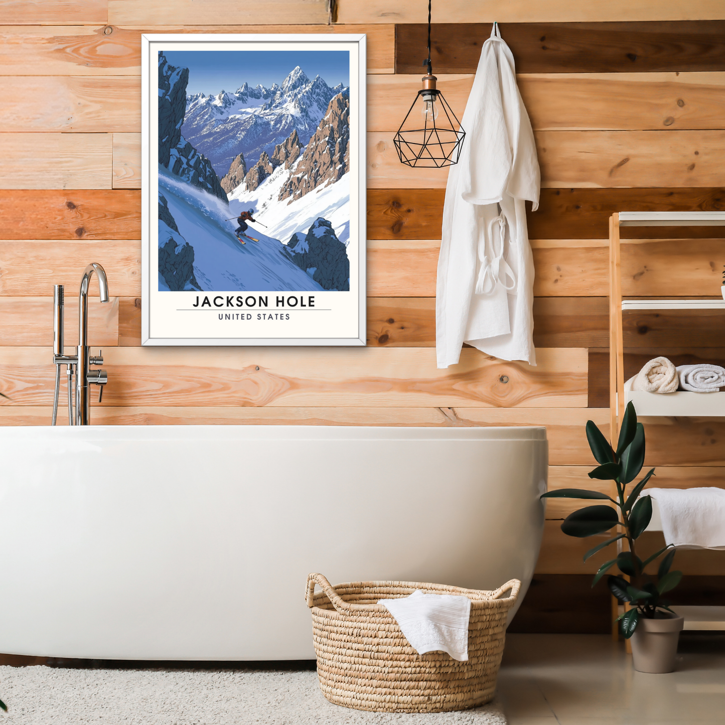 Affiche Jackson Hole, USA | Impression Jackson Hole | Affiche Ski | Wyoming