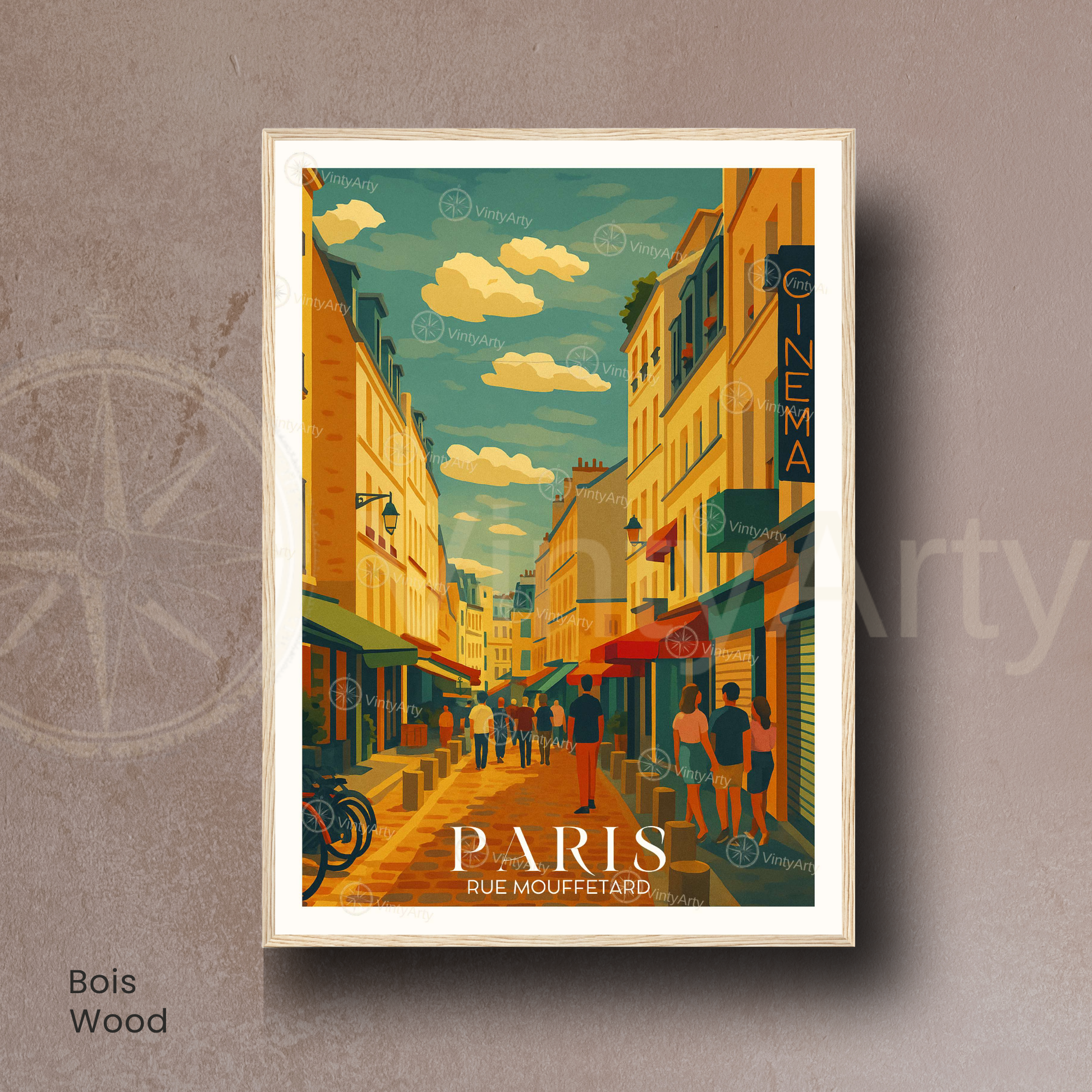 Affiche Paris | Poster Rue Mouffetard | Affiche France