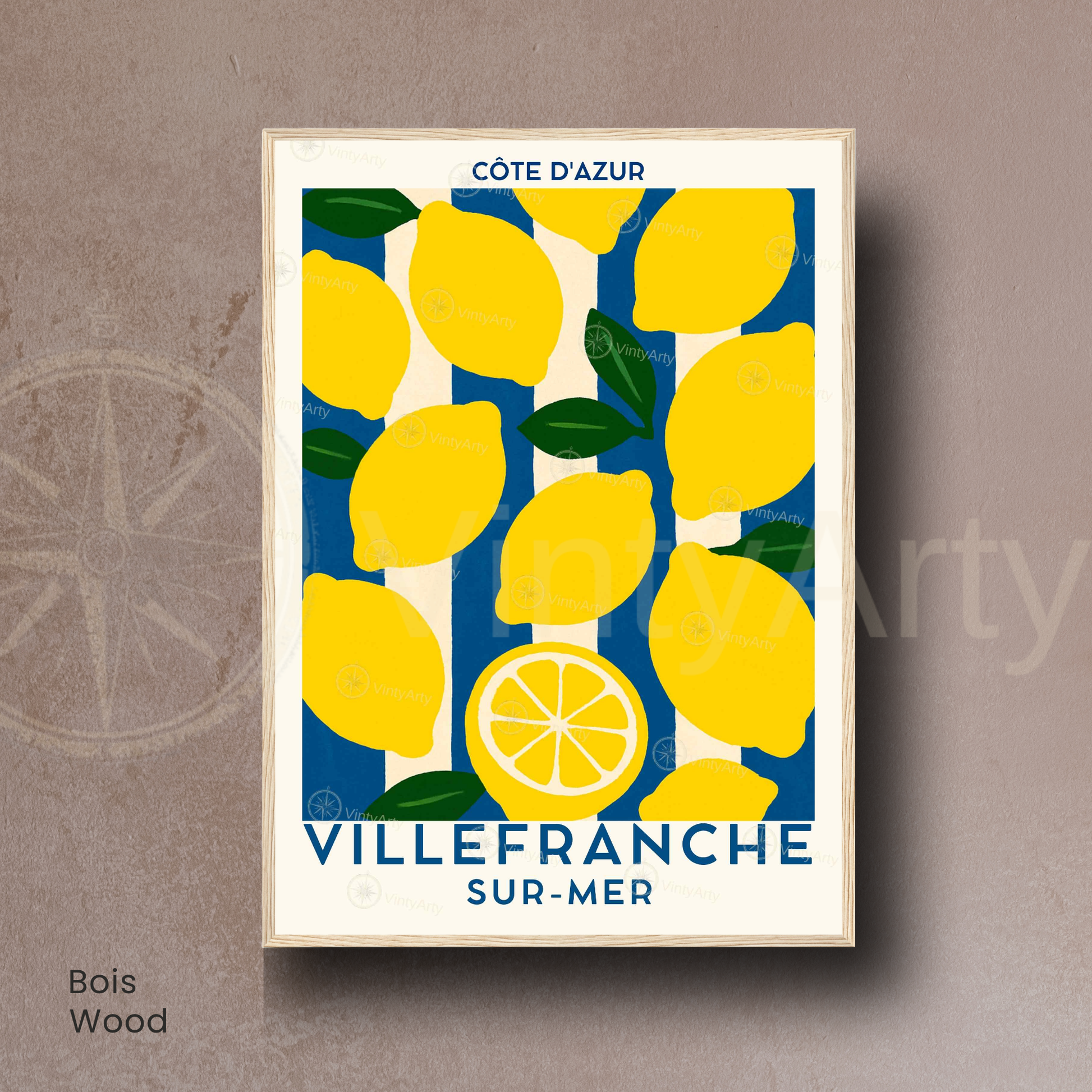 Affiche Villefranche-sur-Mer | Poster déco France | Affiche Côte d'Azur