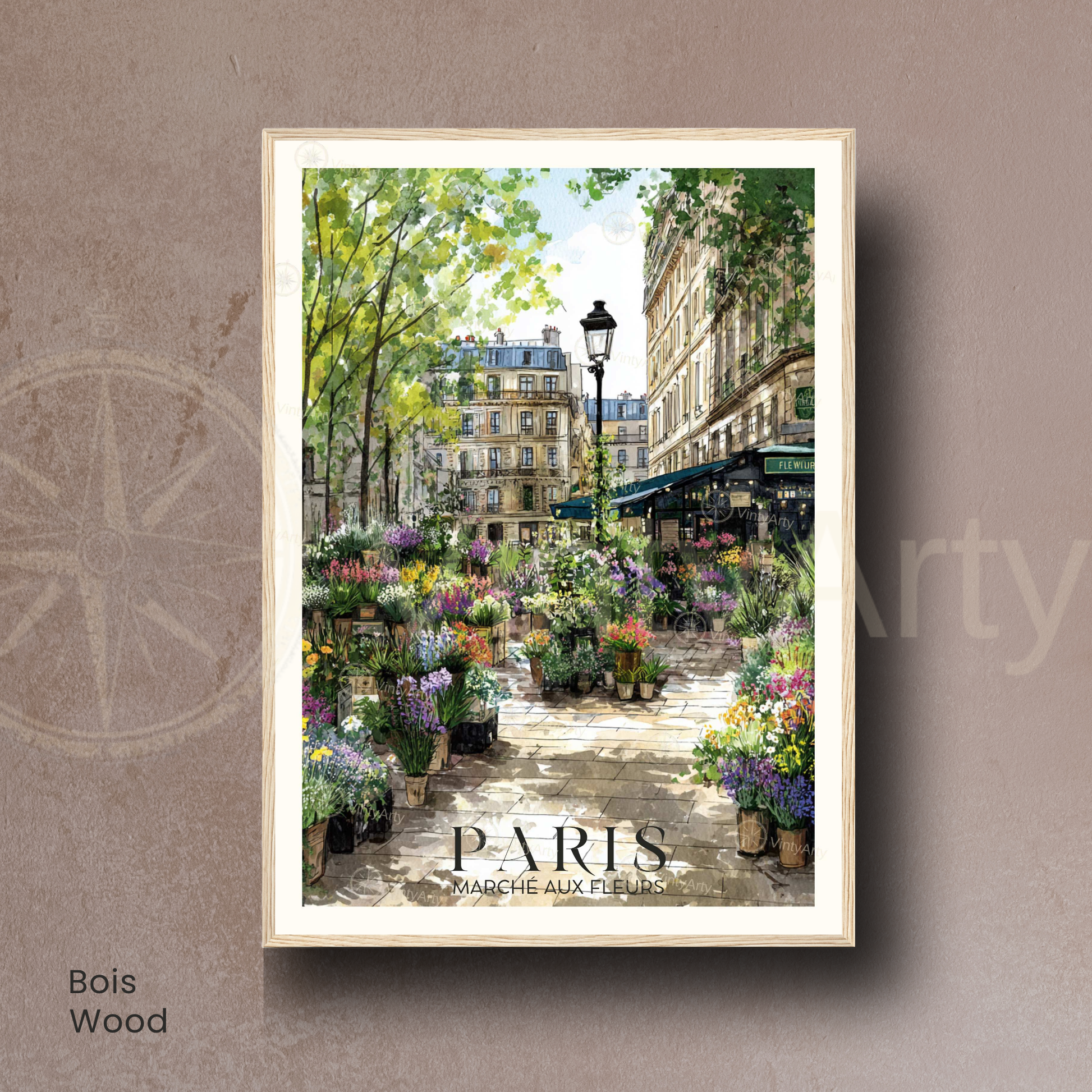 Affiche Paris | Poster France | Affiche Marché aux fleurs