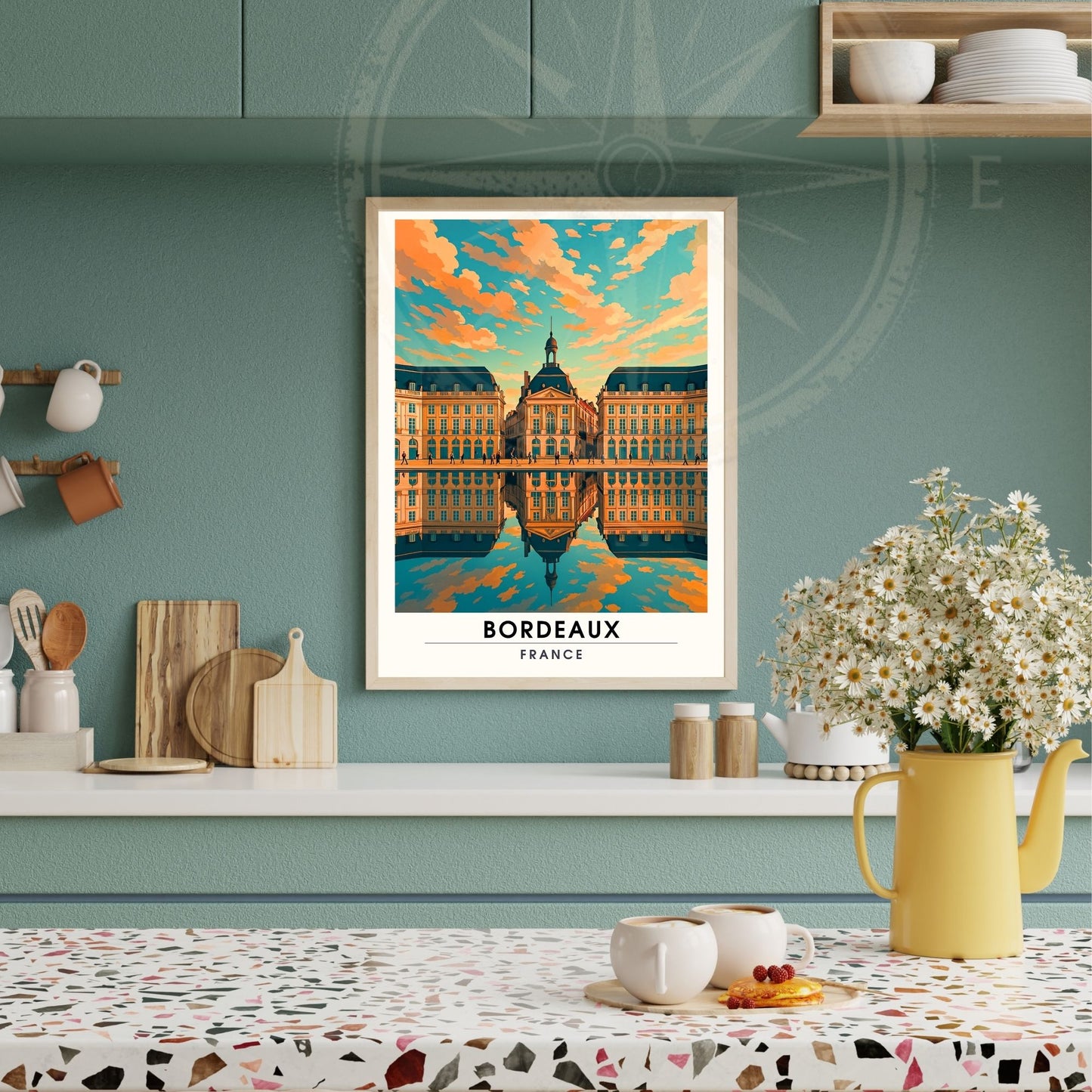 Affiche Bordeaux | Impression Bordeaux, France | Affiche de voyage