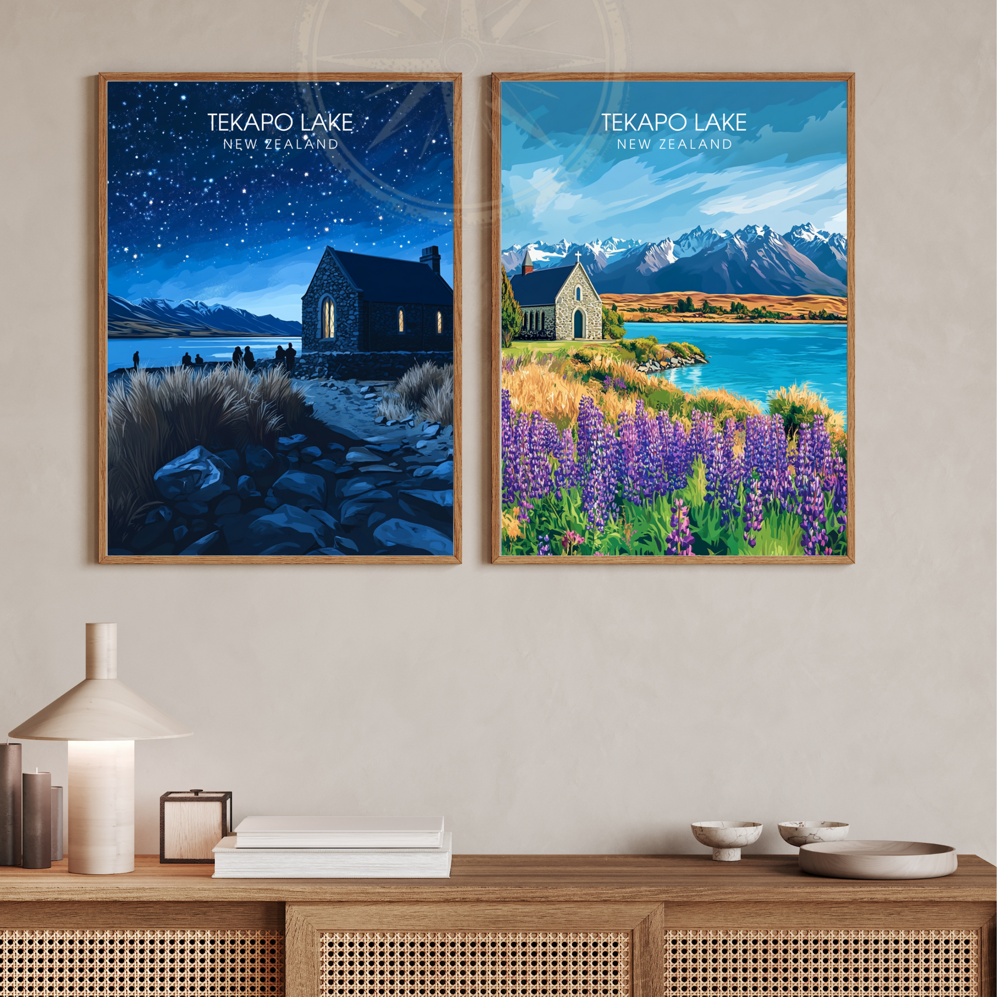 Affiche Lac Tekapo | Impression Nouvelle-Zélande | Affiche Lac