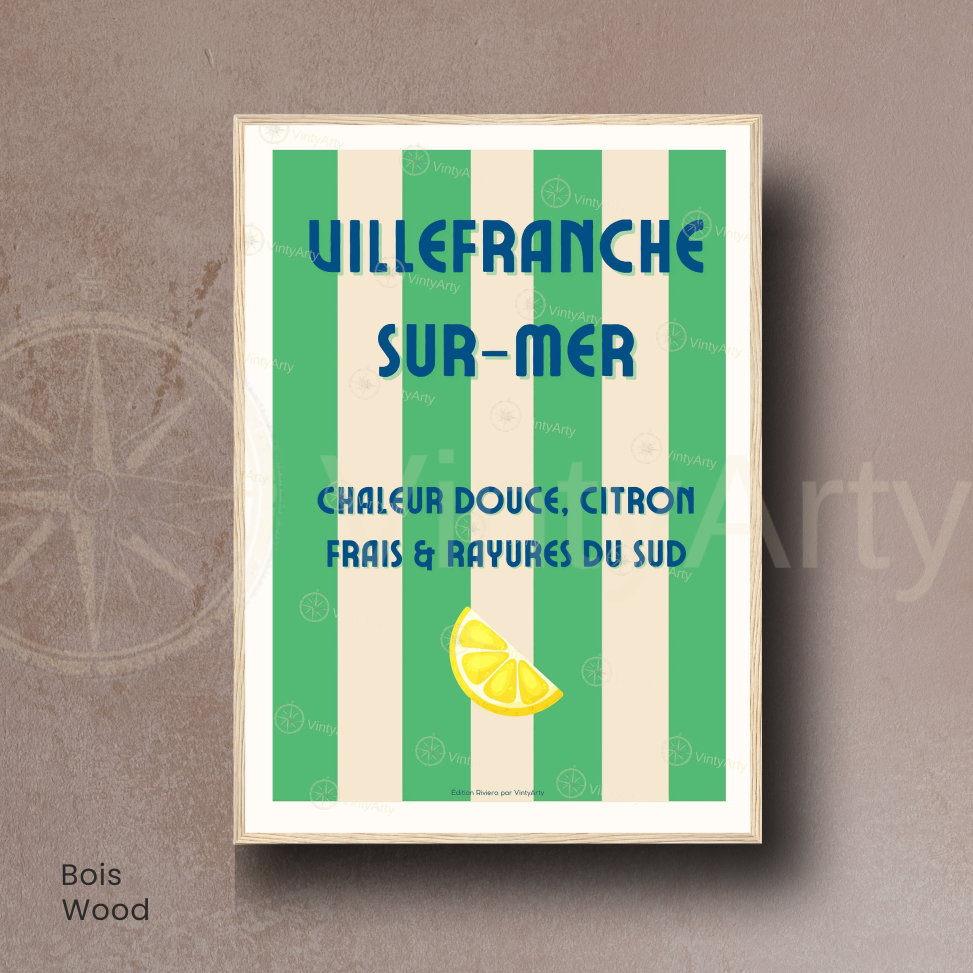 Affiche Villefranche-sur-Mer | Impression de voyage France | Affiche Côte d'Azur