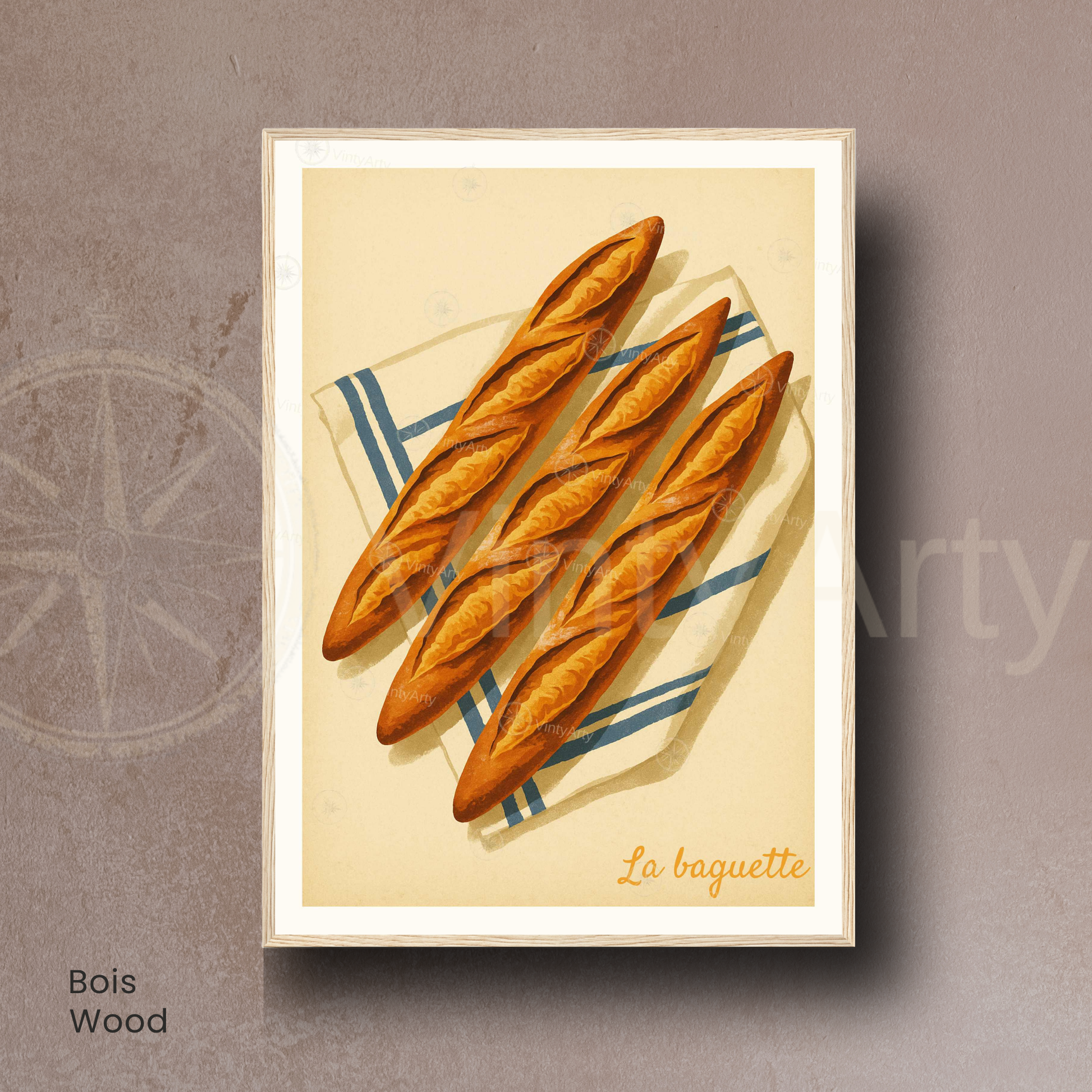 Affiche Paris | Poster décoratif baguette française | Affiche France