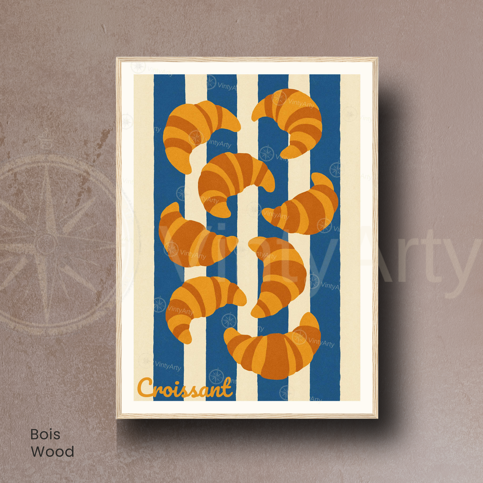 Affiche Paris | Poster déco croissant | Affiche France