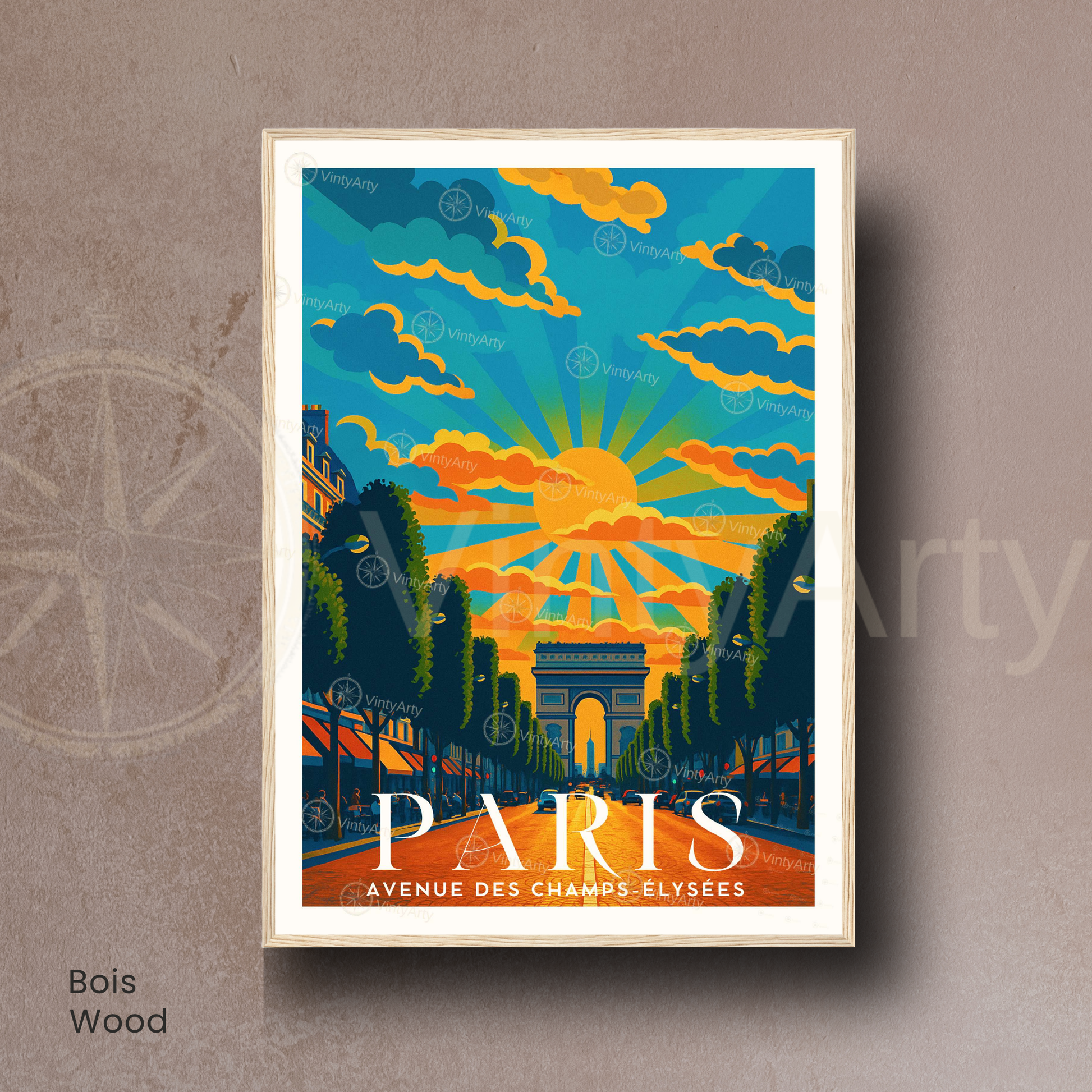 Affiche Paris | Poster Avenue des Champs-Elysées   | Affiche France