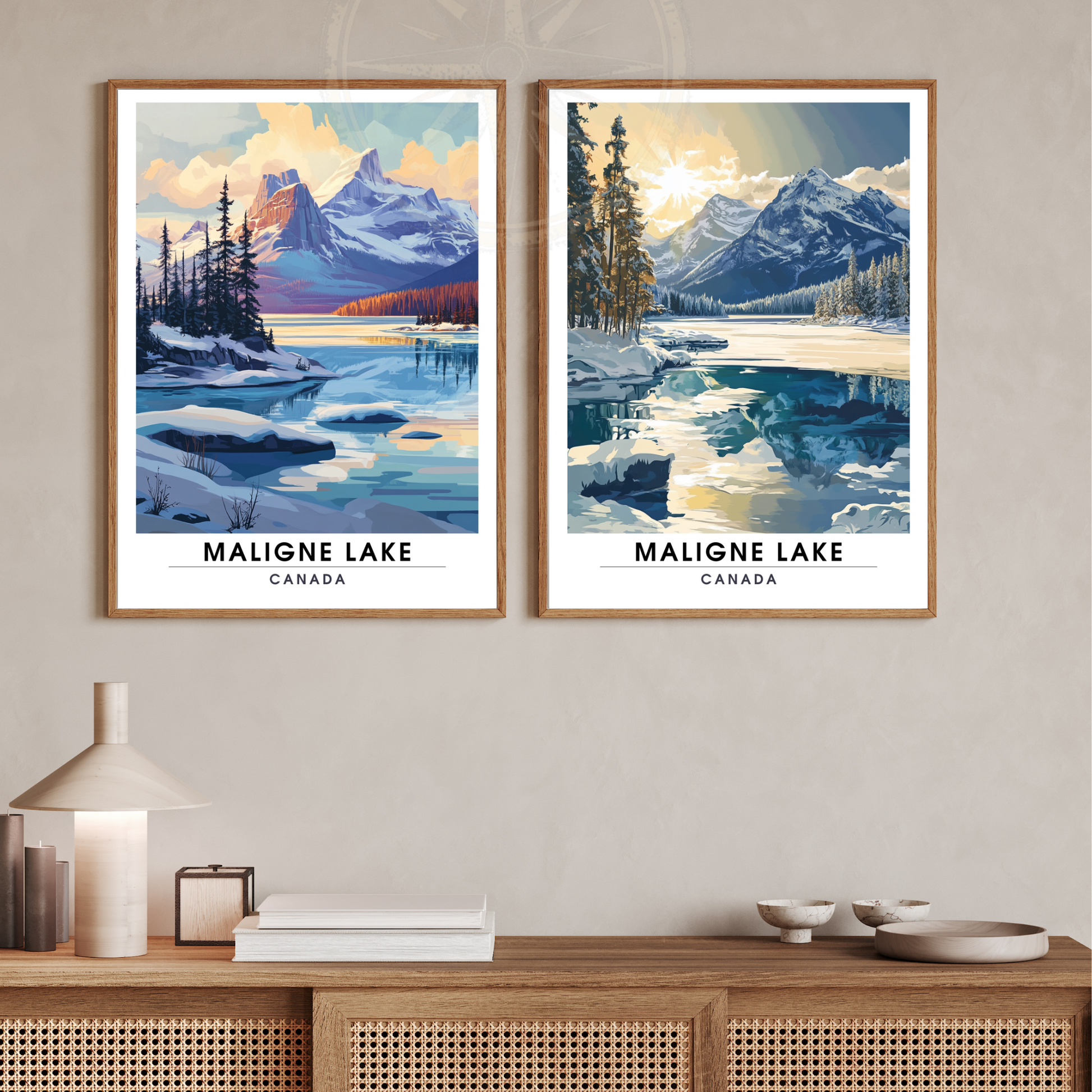 Affiche Lac Maligne | Poster murale Canada | Affiche Lac