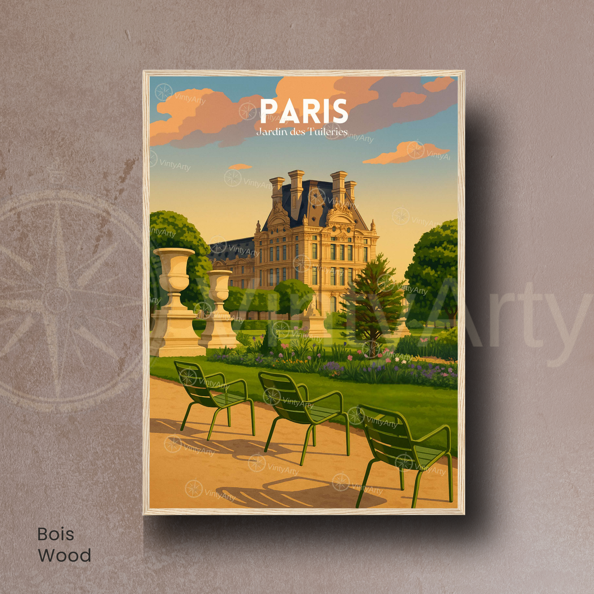Affiche Paris | Poster Jardin des Tuileries  | Affiche France