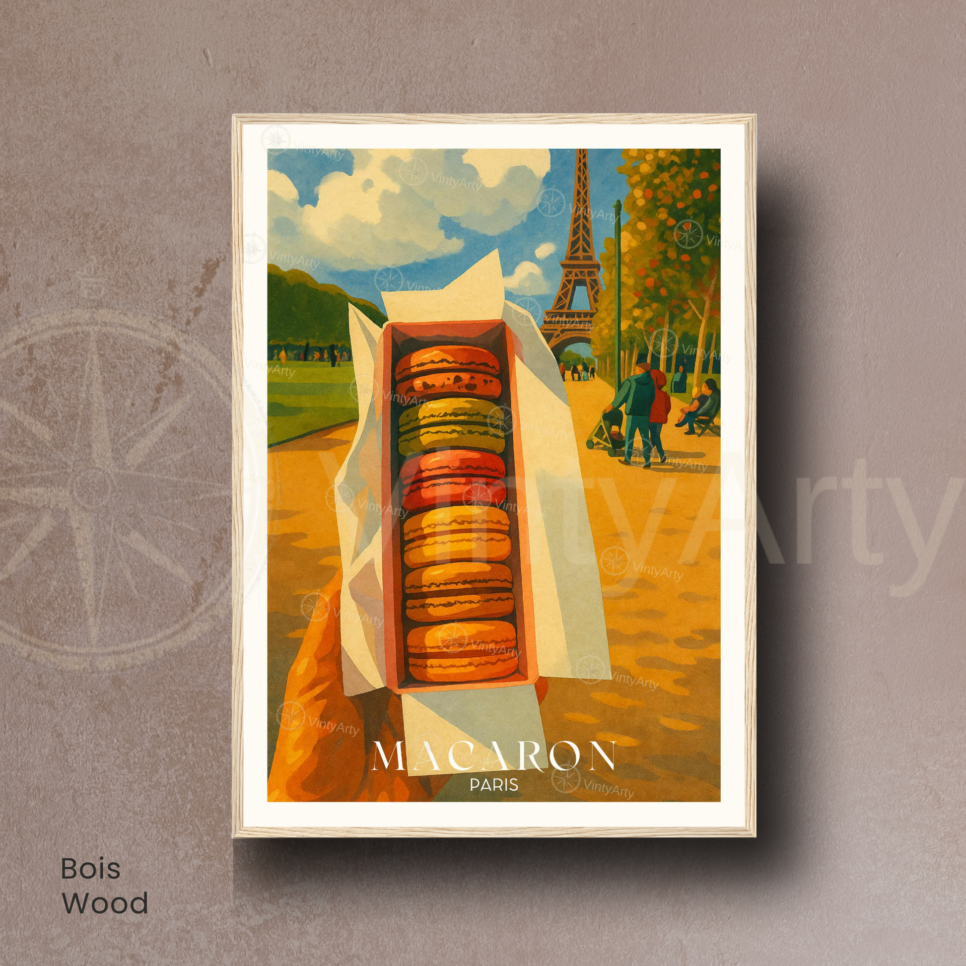 Affiche Paris | Impression de voyage macaron | Affiche France