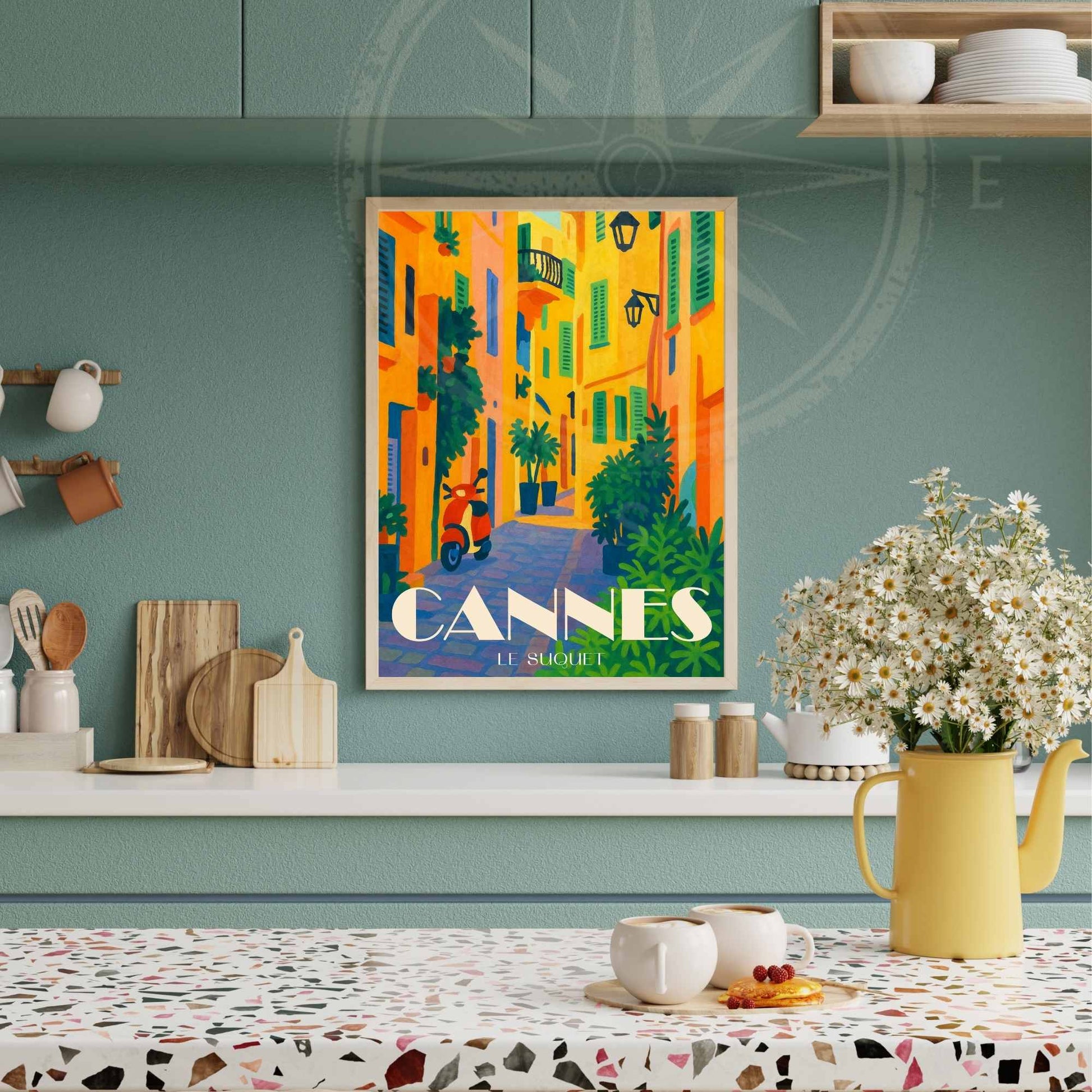 Affiche Cannes | Impression de voyage Cannes | Affiche France  | Affiche Le Suquet