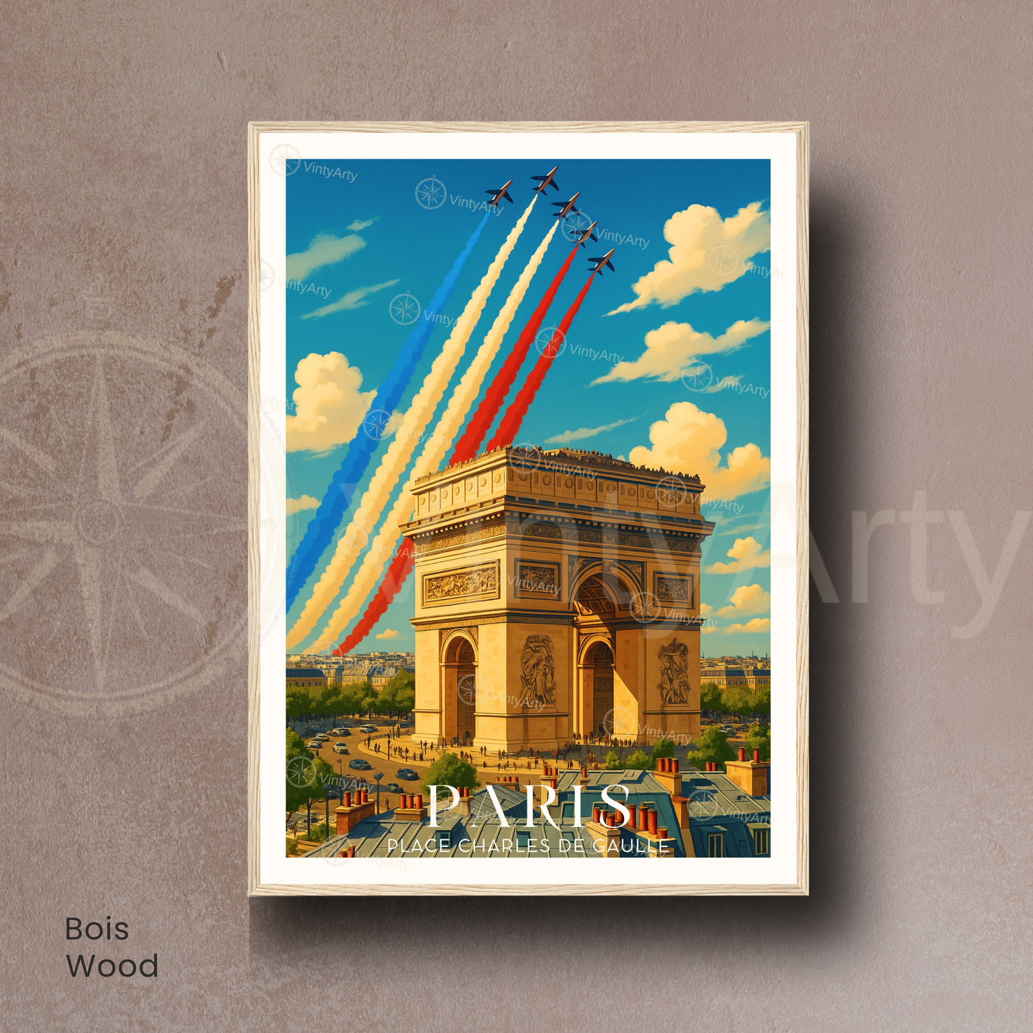 Affiche Paris | Poster Place de Charles de Gaulle | Affiche France
