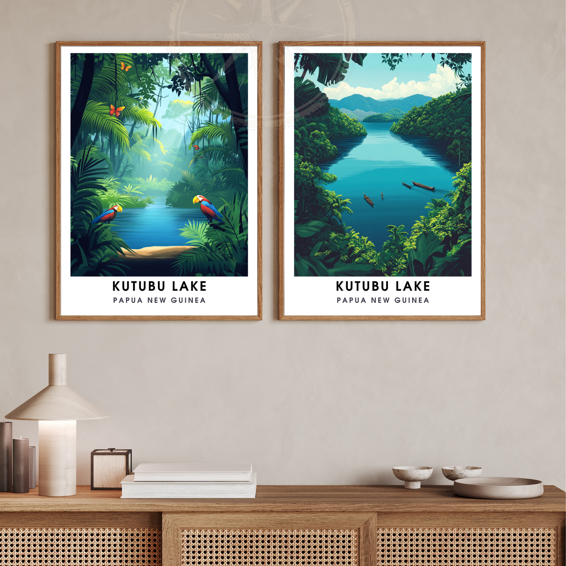 Affiche Lac Katubu | Impression de voyage Papouasie-Nouvelle-Guinée | Affiche Lac