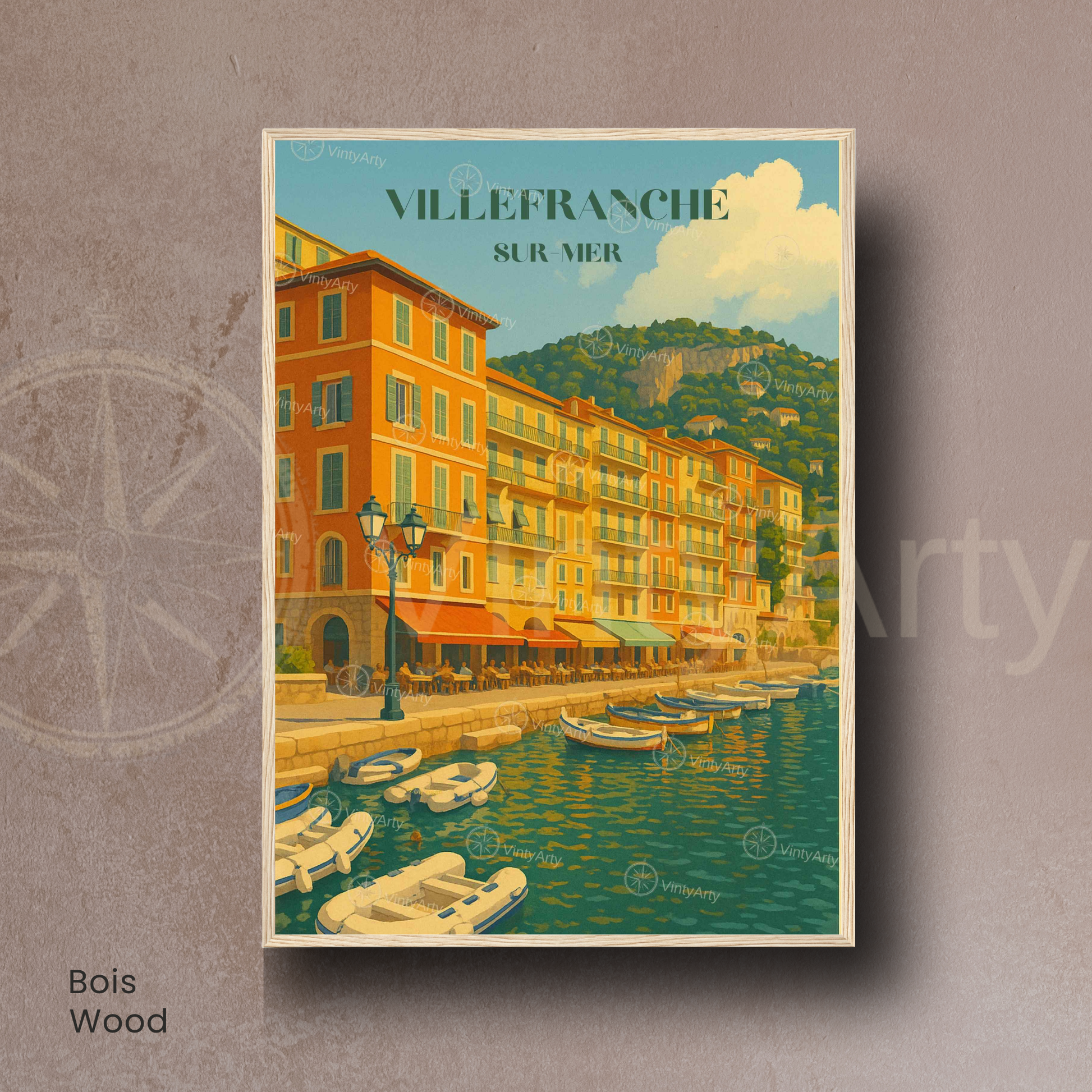 Affiche Villefranche-sur-Mer | Impression artistique France | Affiche Côte d'Azur