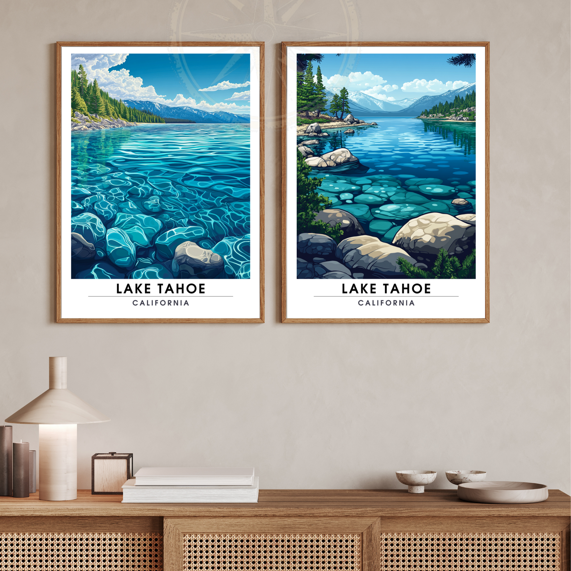 Affiche Lac Tahoe Californie | Impression de voyage États-Unis | Affiche Lac
