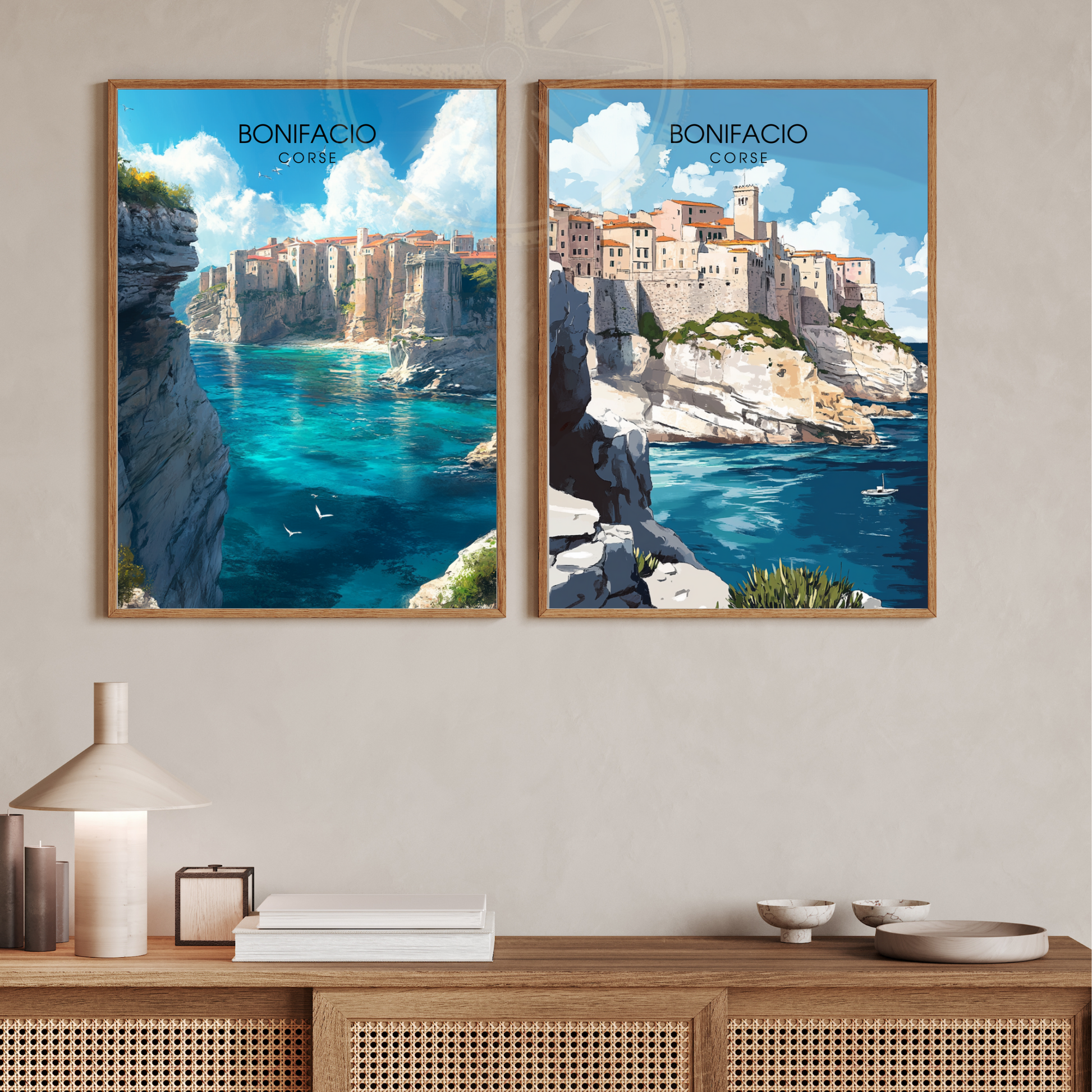 Affiche Bonifacio | Poster décoratif Corse | Affiche Corse