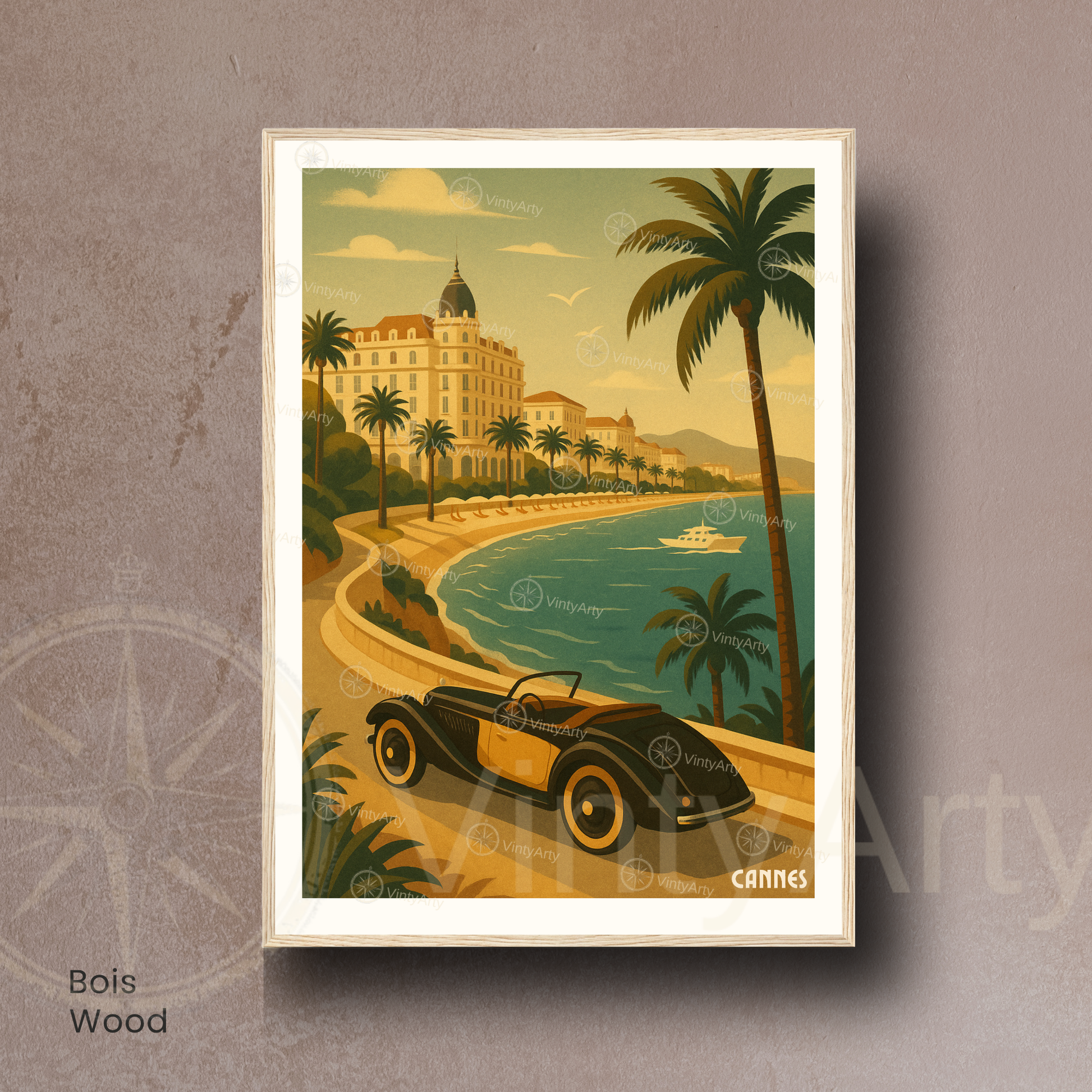 Affiche Cannes | Impression de voyage French Riviera | Affiche France