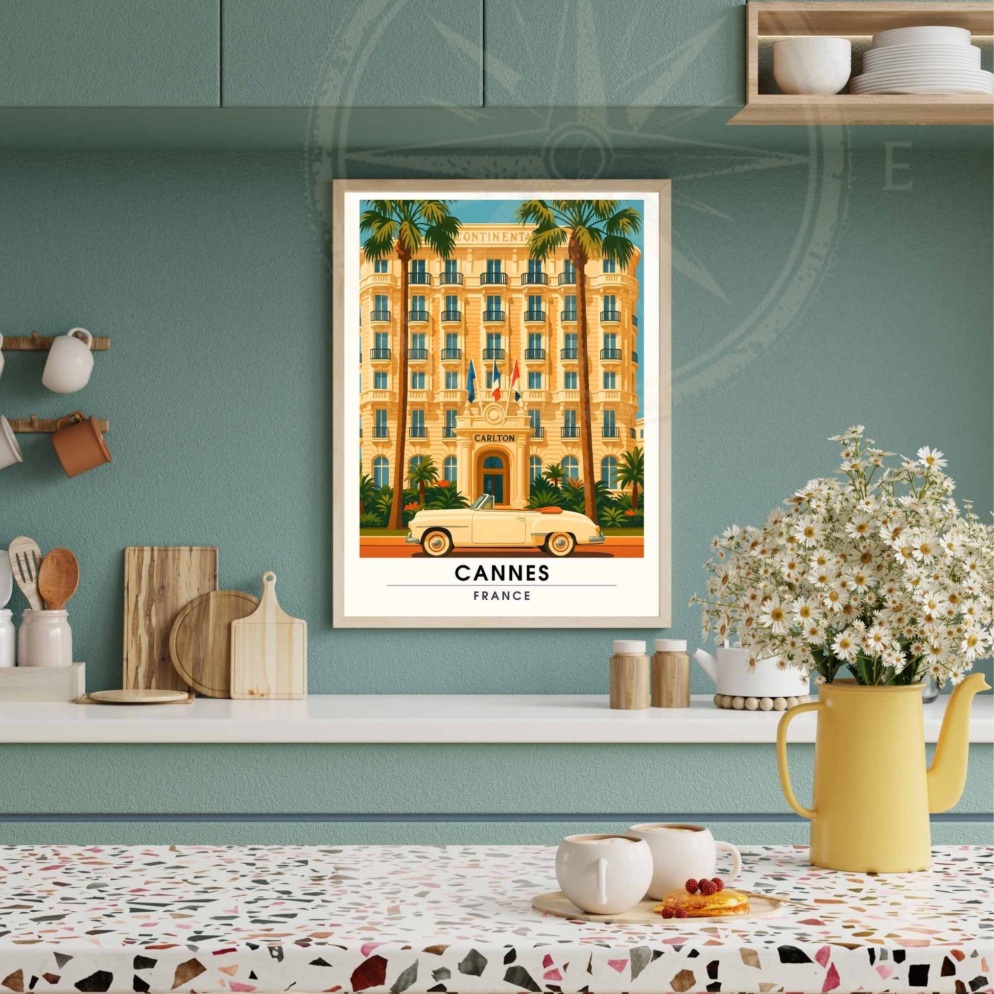 Affiche Cannes | Impression Cannes | Affiche de voyage France  | Affiche Vintage