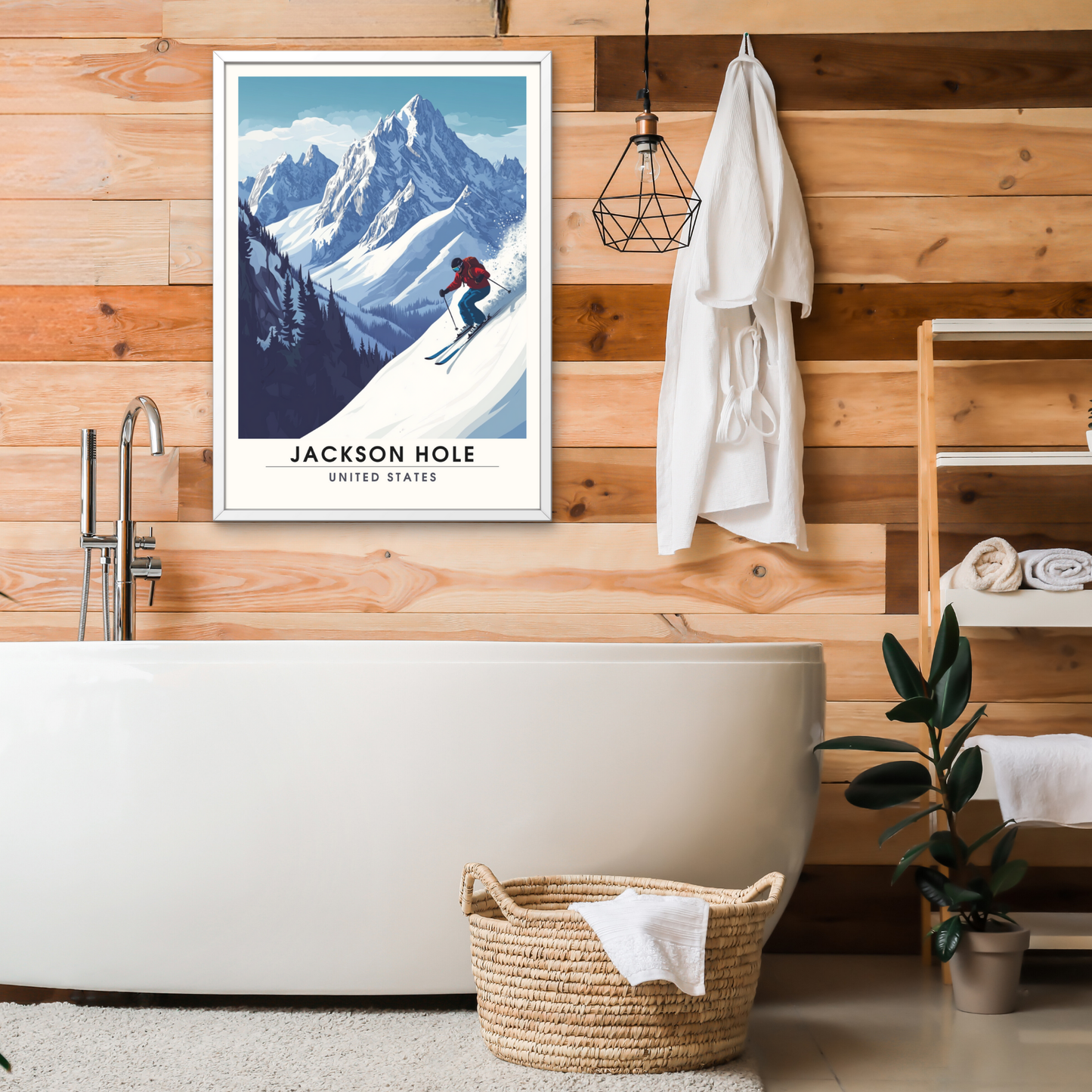 Affiche Jackson Hole, USA | Poster Jackson Hole | Affiche Ski | Wyoming