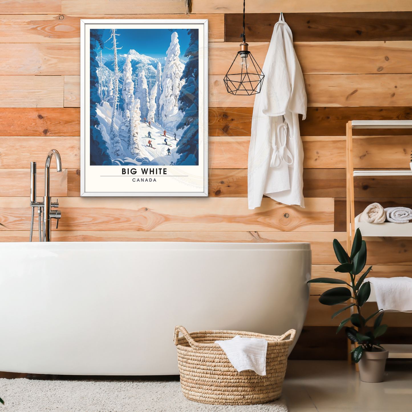 Affiche Big white, Canada | impression de voyage Big white | Affiche Ski