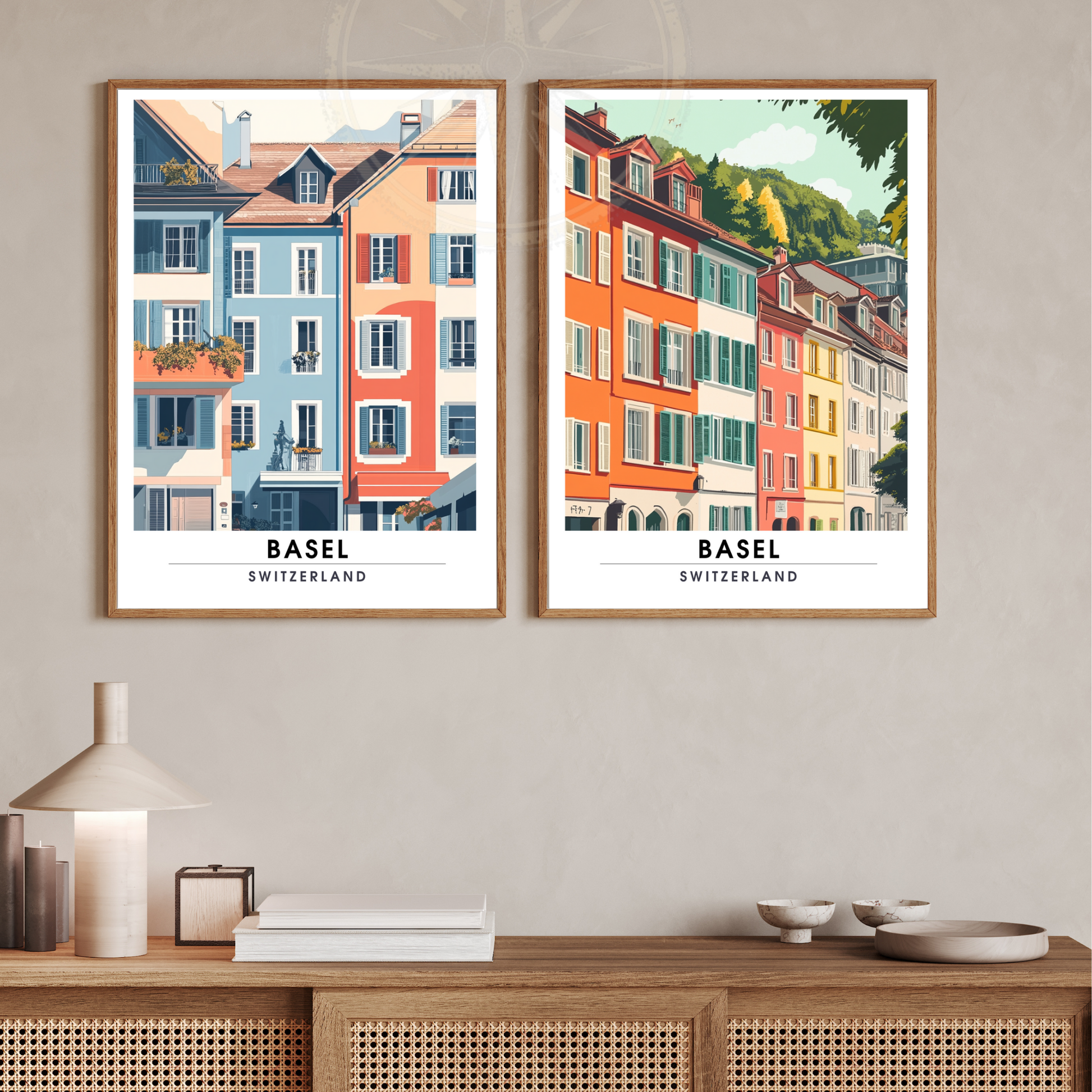 Affiche Bâle | Poster de voyage Suisse | Affiche Suisse