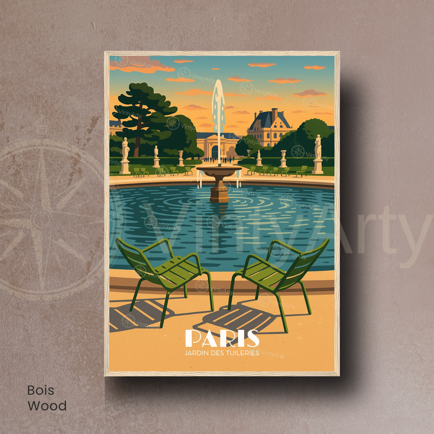 Affiche Paris | Impression Jardin des Tuileries | Affiche France