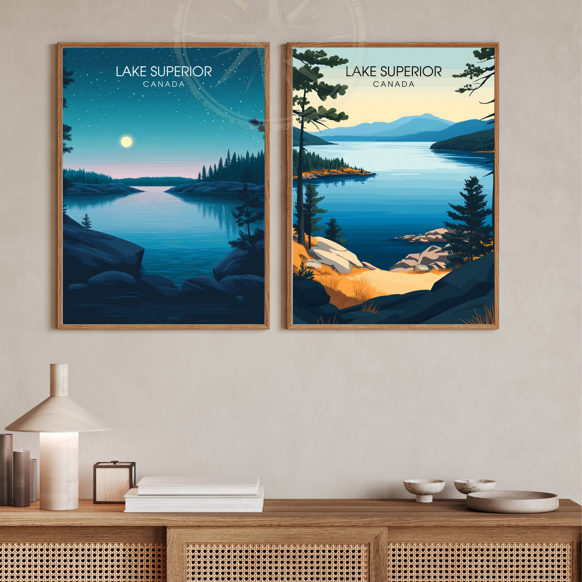 Affiche Lac Supérieur | Poster de voyage Canada | Affiche Lac