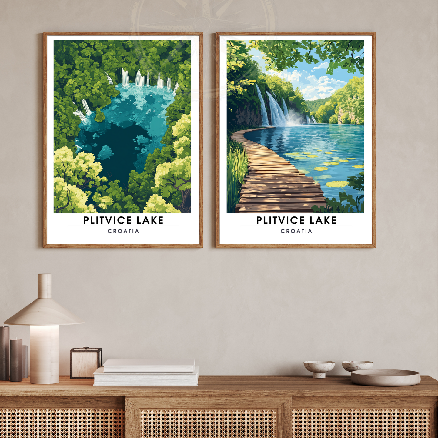 Affiche Lac de Plitvice | Impression voyage Croatie | Affiche Lac