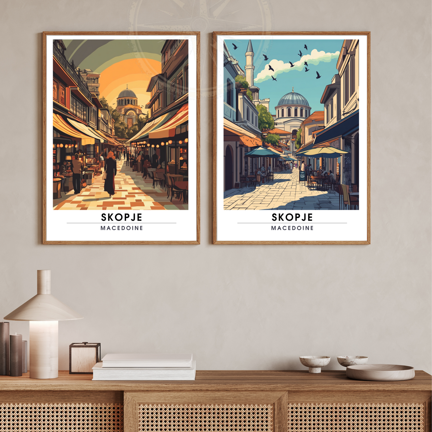 Affiche Skopje | Poster décoratif Macédoine | Affiche Macédoine
