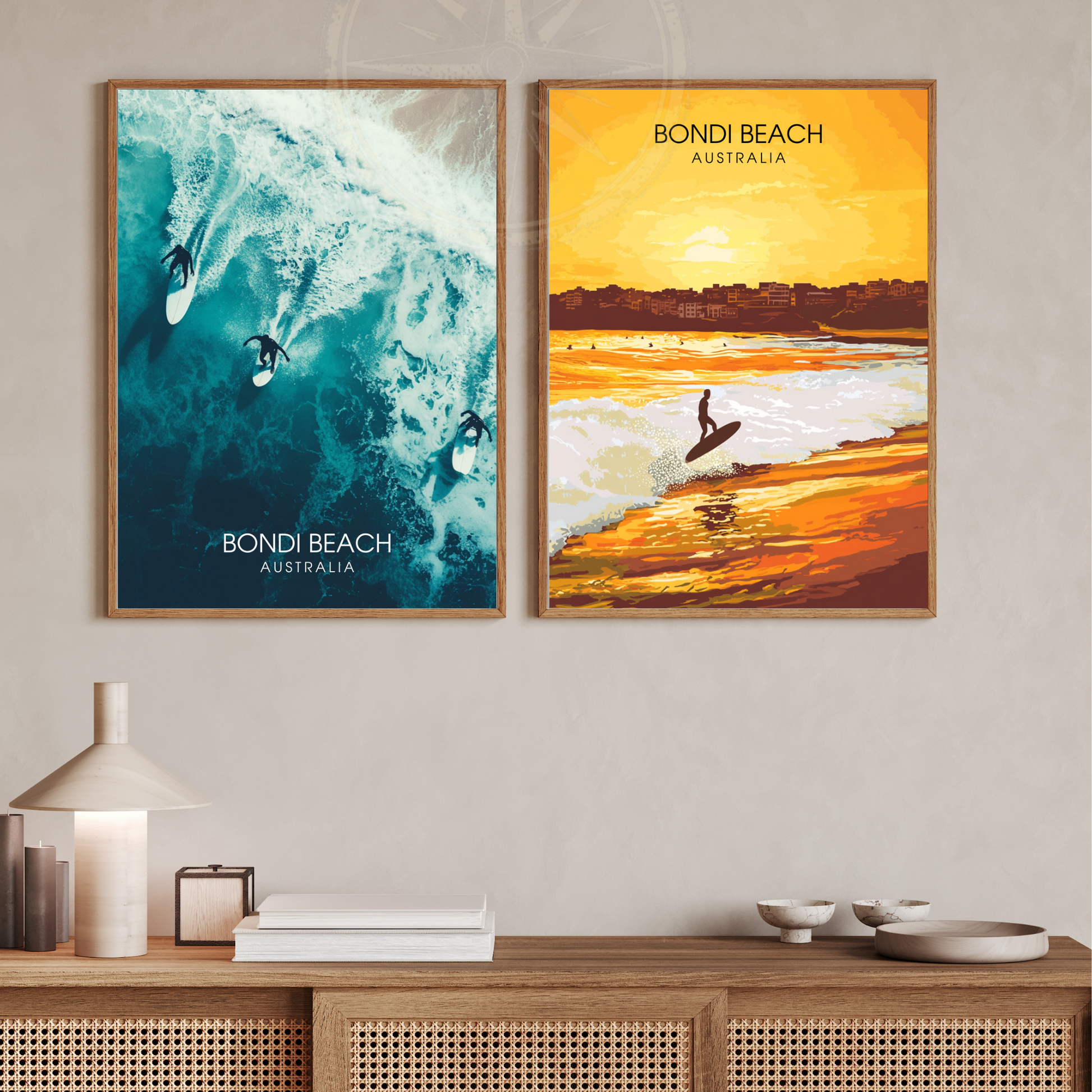 Affiche Plage de Bondi | Impression de voyage Australie | Affiche Australie