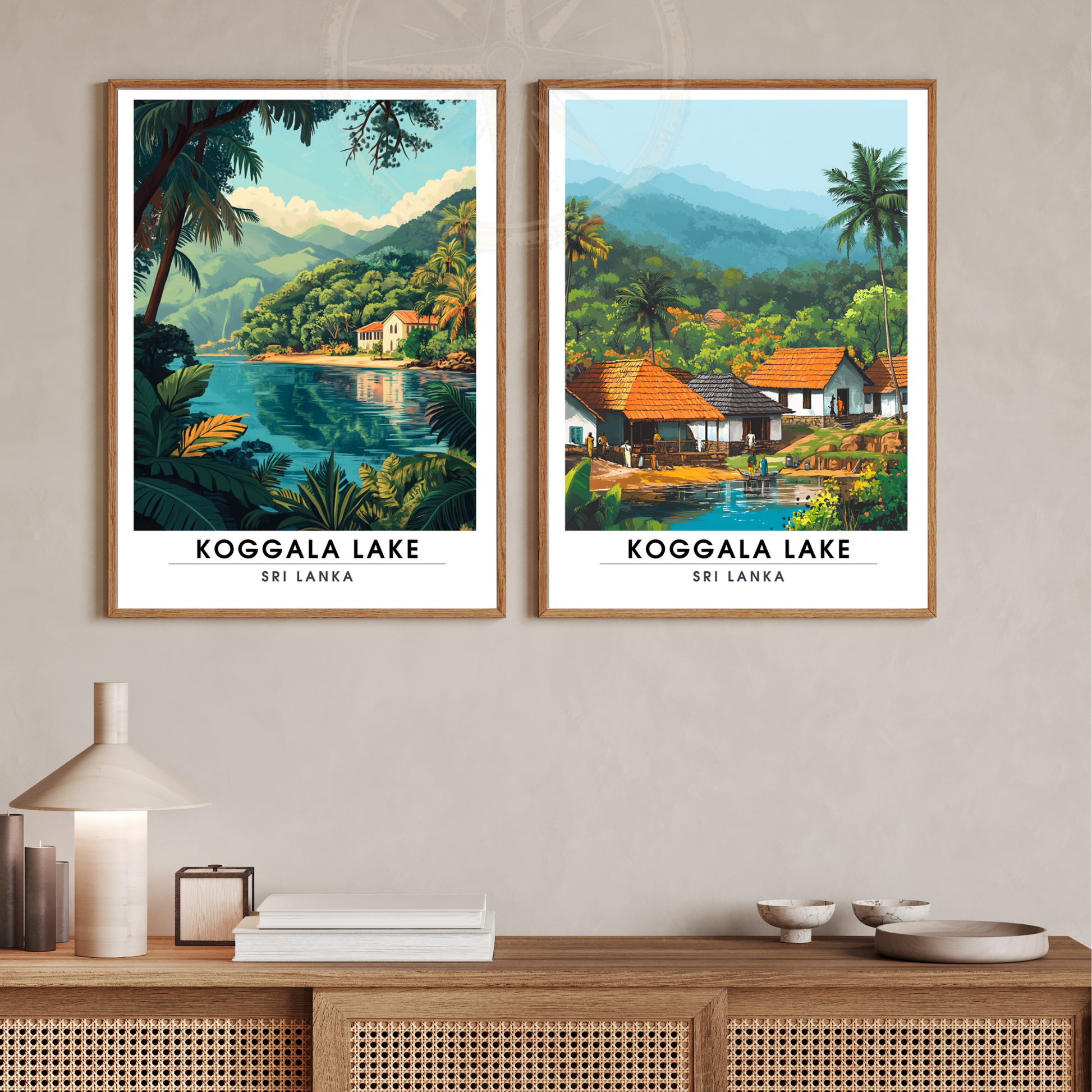 Affiche Lac Koggala | Poster de voyage Sri Lanka | Affiche Lac