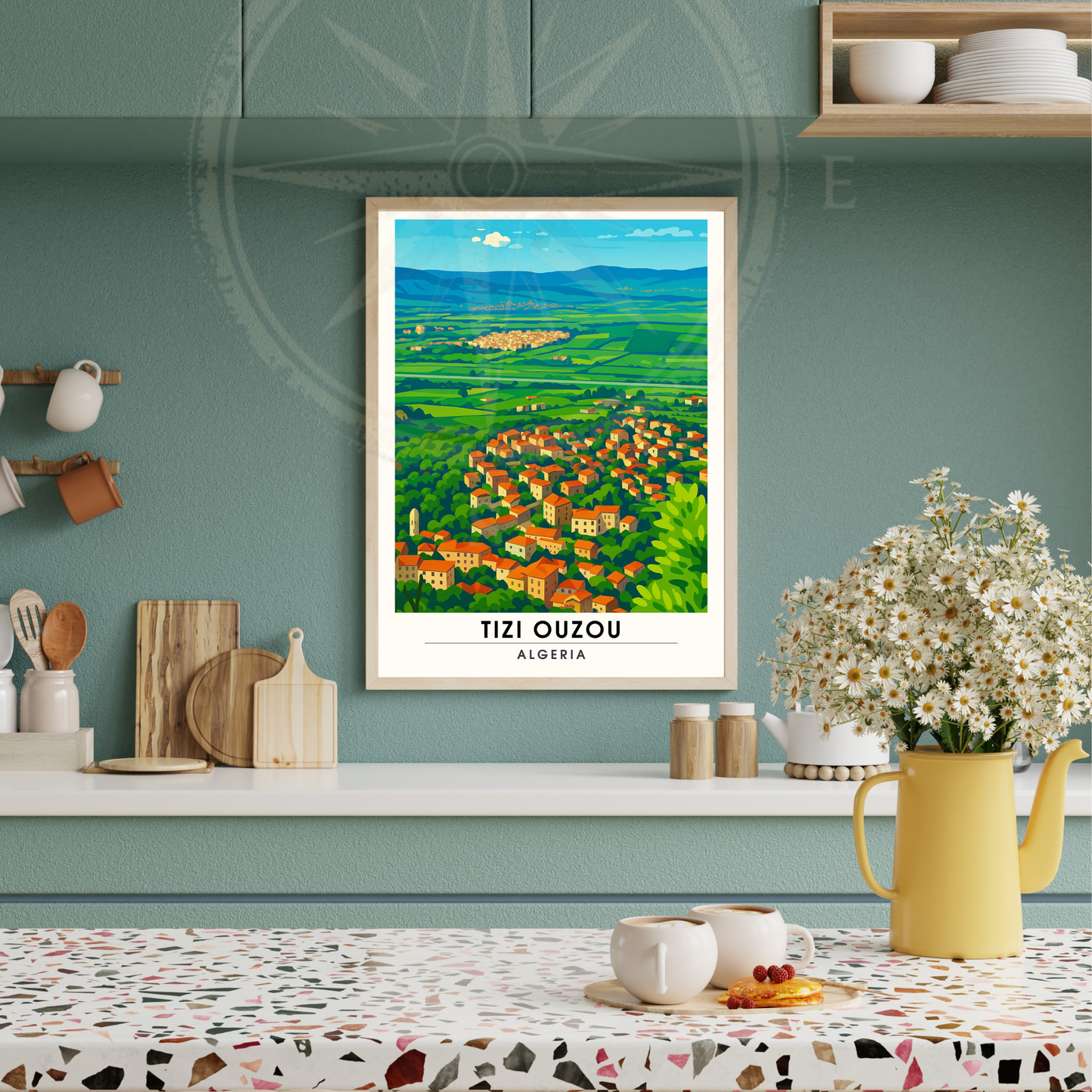 Affiche de voyage Tizi Ouzou | Poster Tizi Ouzou | Affiche Kabylie | Affiche Algérie